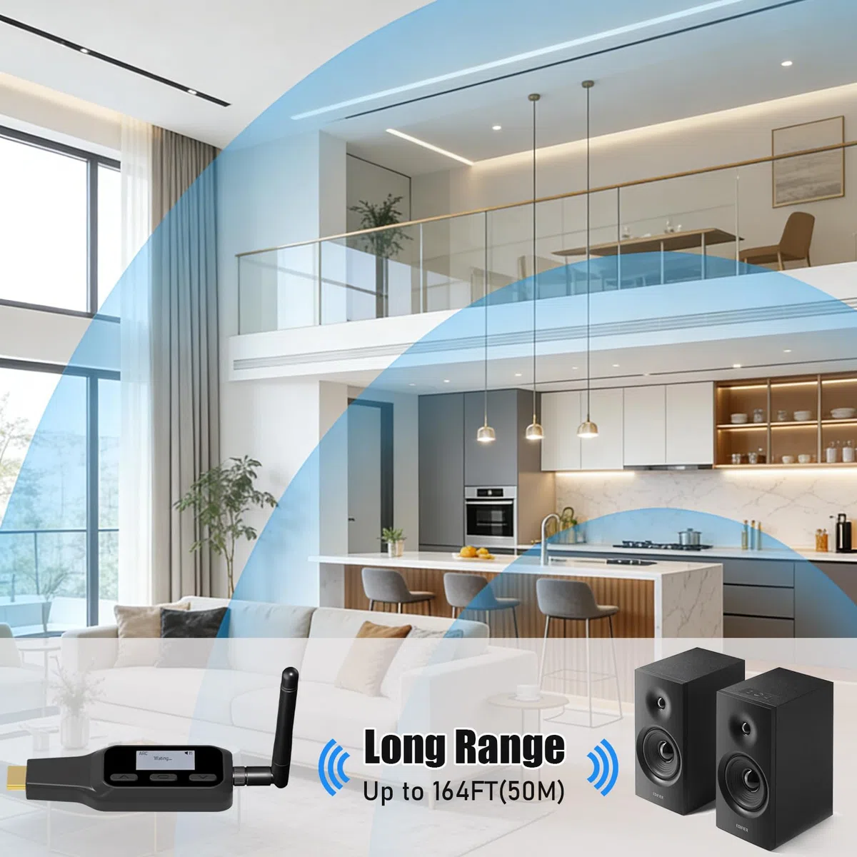 Tendak HDMI ARC auf Bluetooth Transmitter, ARC TV Audio Adapter für Kabellose Kopfhörer & Lautsprecher, HDMI ARC Audio Extractor Unterstützung Simultane Dual Device Pairing, CEC Volume Control