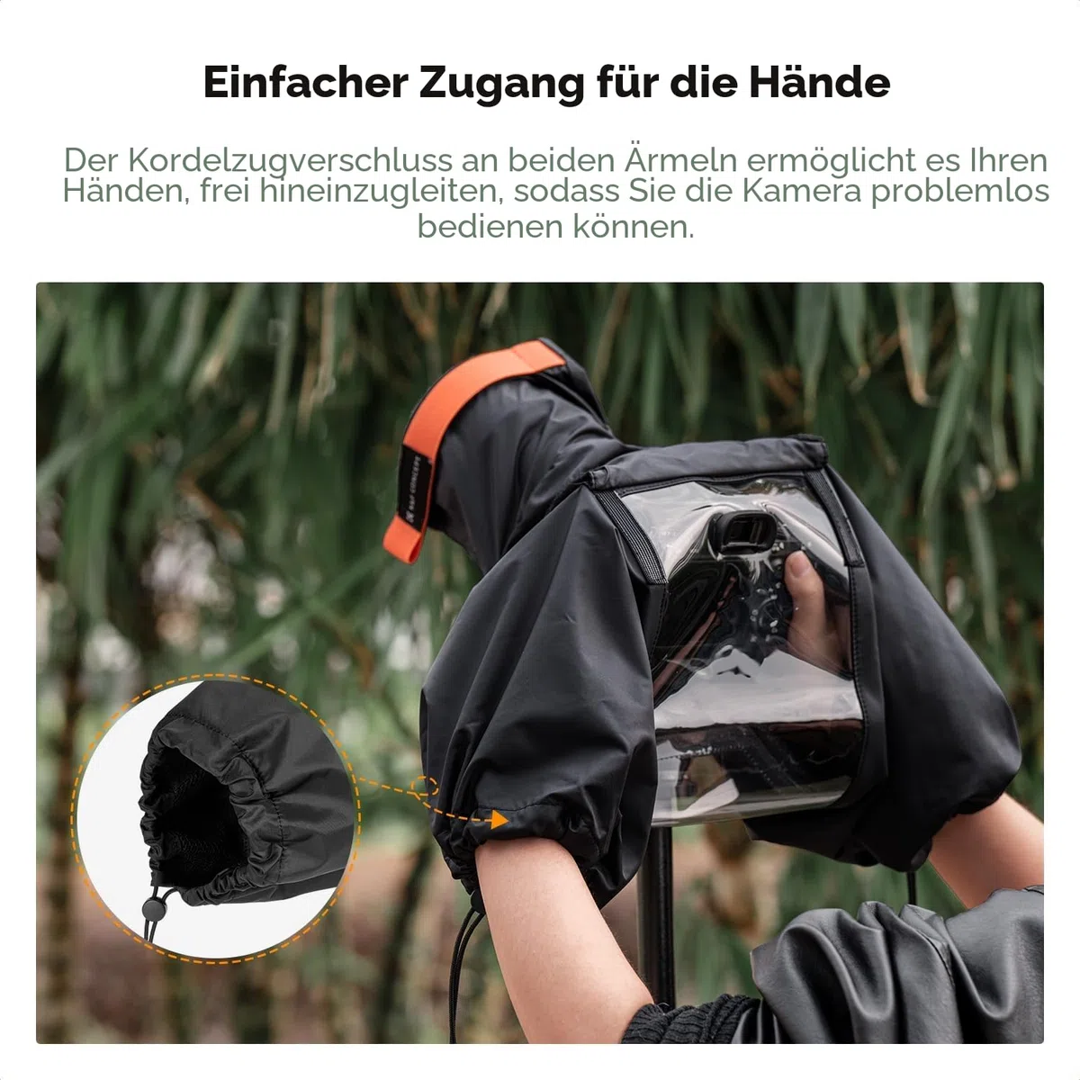 K&F CONCEPT Kamera Regenschutzhülle wasserdichte Kamerahülle, Rain Cover Schutz für Canon, Nikon, Sony und andere Digitale DSLR -Kamera, für Outdoor-Fotografie