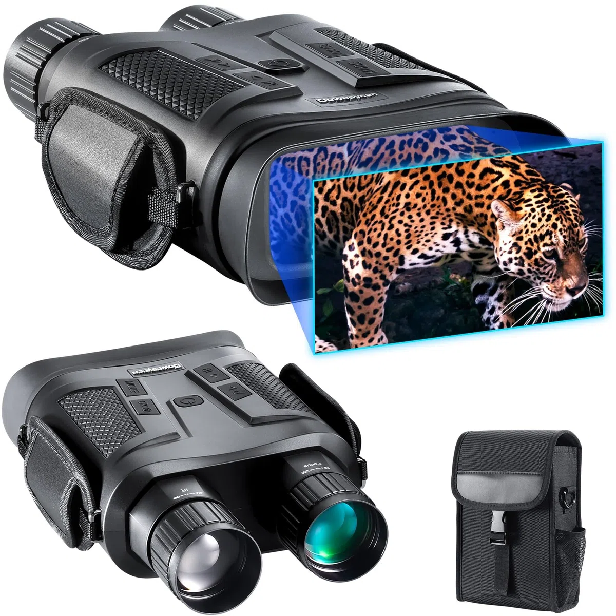 4K Nachtsichtgerät Jagd 7000mAh Akku Digitales Infrarot Fernglas 3" LCD 800m Reichweite 5X Zoom Nachtsichtbrille Tierbeobachtung Camping HD Foto Video