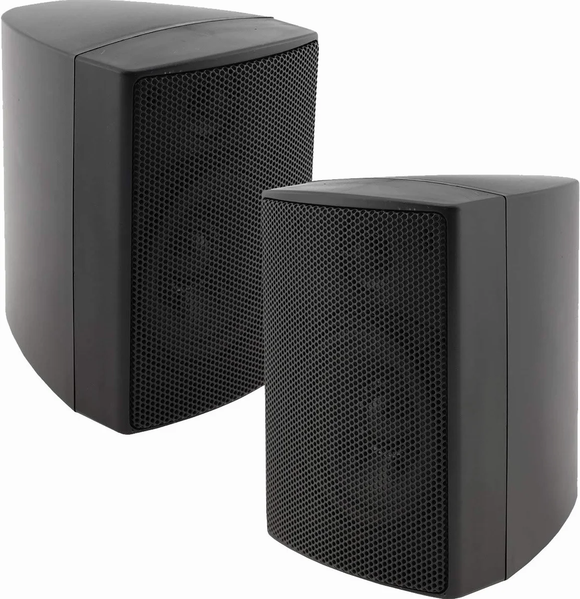ChiliTec 2-Wege Lautsprecher Schwarz, Paar, Wand-Lautsprecher für HiFi Stereoanlage Heimkino, 40Watt 8Ohm