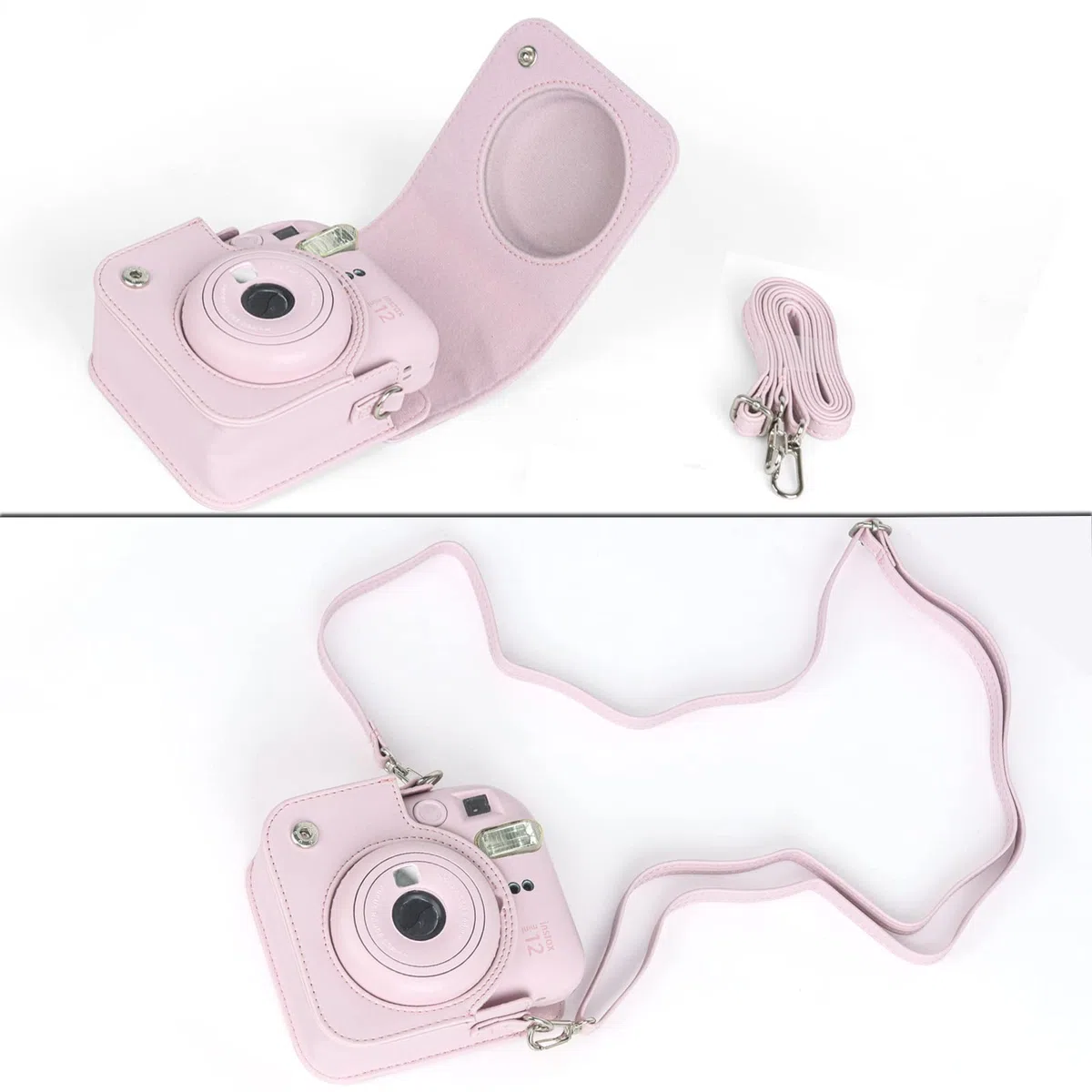 Tasche Hülle mit 256 Taschen Fotoalbum für für Fujifilm Instax Mini 12 Sofortbildkamera (Rosa)
