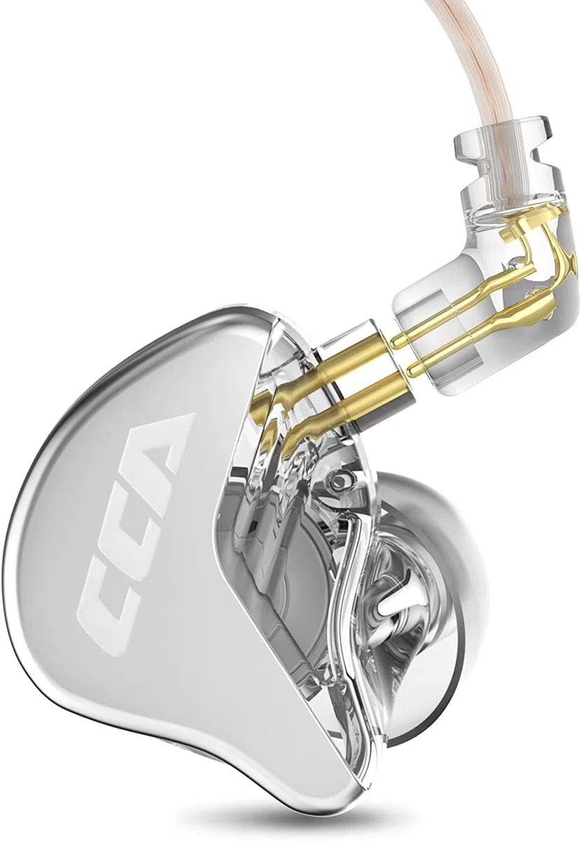H HIFIHEAR CCA CRA In-Ear-Monitor-Kopfhörer, ultradünne Membran, dynamischer Treiber, IEM-Kopfhörer, klarer Klang und tiefer Bass, Audiophile (weiß, ohne Mikrofon)
