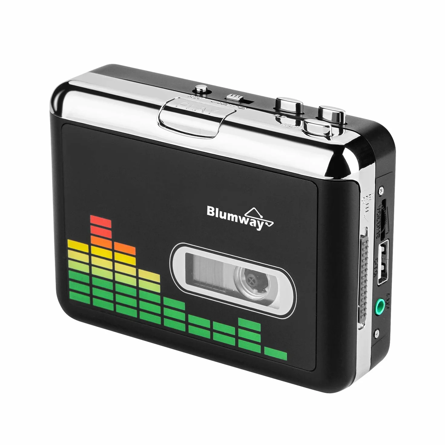 BlumWay USB Kassette zu MP3 Konverter, tragbarer Kassettenspieler Digital Kassettenkonverter Audio Musik Player Kassettekonverter mit Kopfhörern und Tragetasche (PC000249)