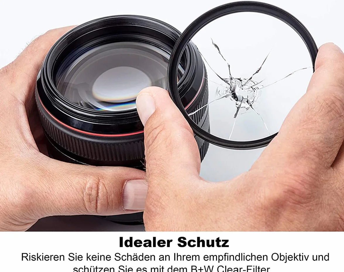 B+W Schutz-Filter, Clear Filter 007 MRC Basic 67mm (16x vergütet, Professional) 1101259 Black