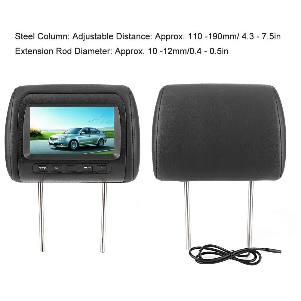 Auto Kopfstütze DVD Player Rückenlehne MP5 Multimedia Player Kopfstütze Monitor Auto 2 Stück 7 Zoll kabellose Steuerung verstellbare Kopfstütze LCD Videomonitor MP5 Display Schwarz