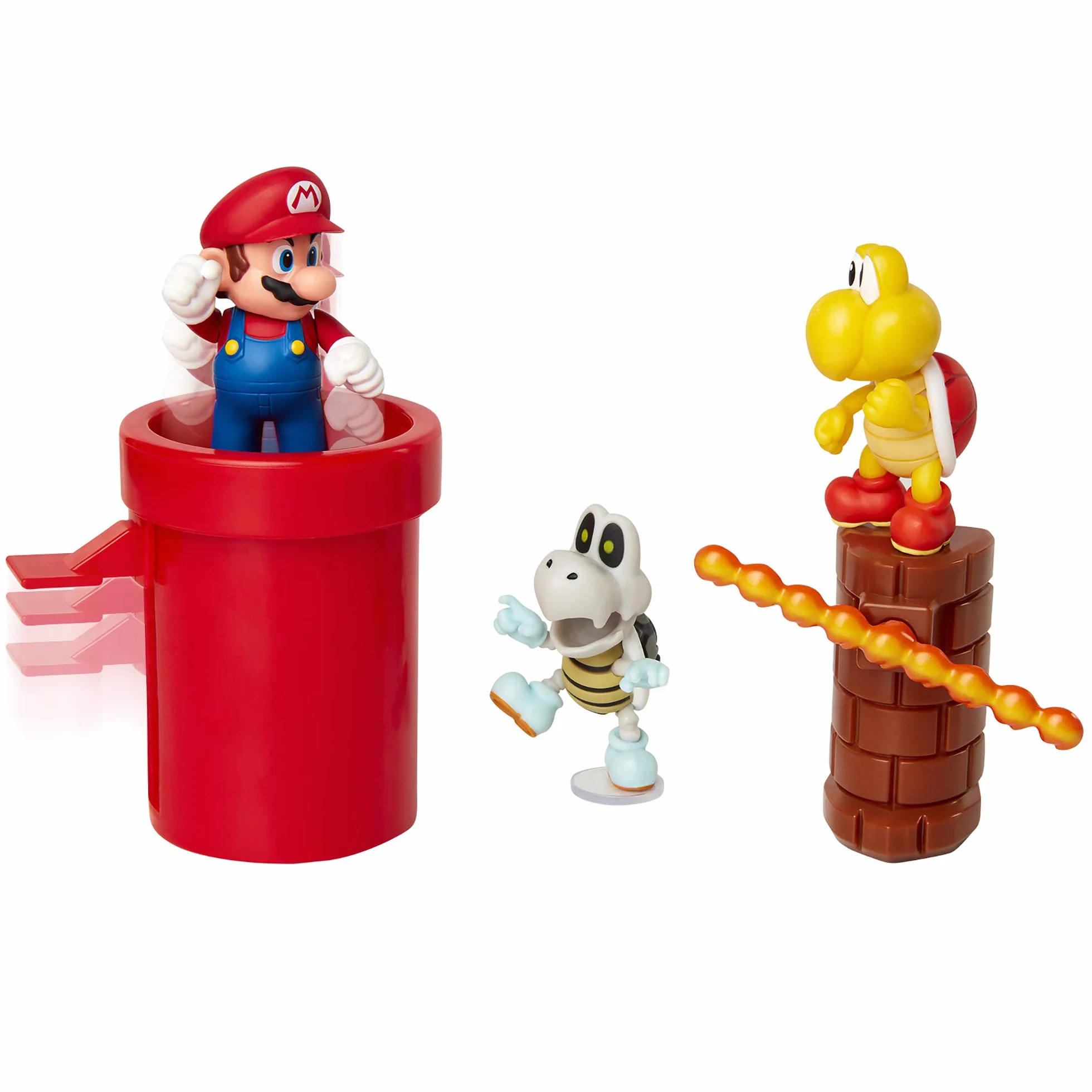 Jakks Pacific - JPA40020 - Nintendo Super Mario großes Spielset - Bowser´s Schloss - inkl. 6cm Bowser Figur & 85989 Dungeon Diorama Set, 6 cm Super Mario - Set de Figuras Mundo Dungeon Bunt