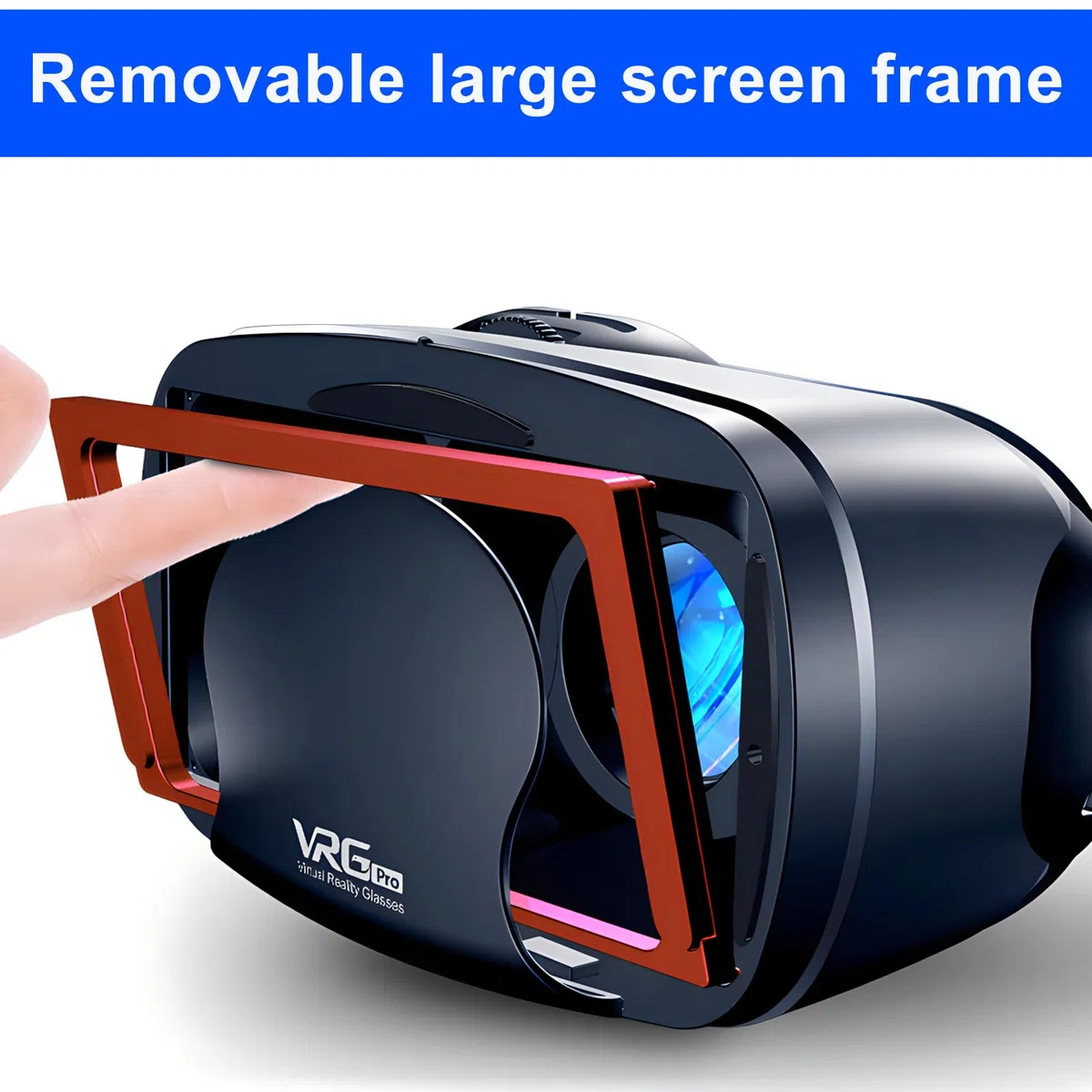 VR Brille Handy, Virtual Reality 3D Headset mit Fernbedienung, Augenschutz 3D Handy Brille HD Anti-Blau Linsen VR Headset, Kompatibel IOS Android für Phone 5,0-7,0 Zoll(Schwarz)
