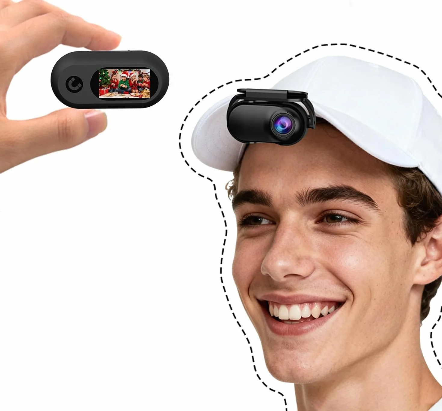 Xilecam Mini Action Cam1080P und 32 GB Speicherkarte Helmkamera Motorrad Bodycam Mini ski Kamera Multifunctional Accessories Body Cam（Schwarz）