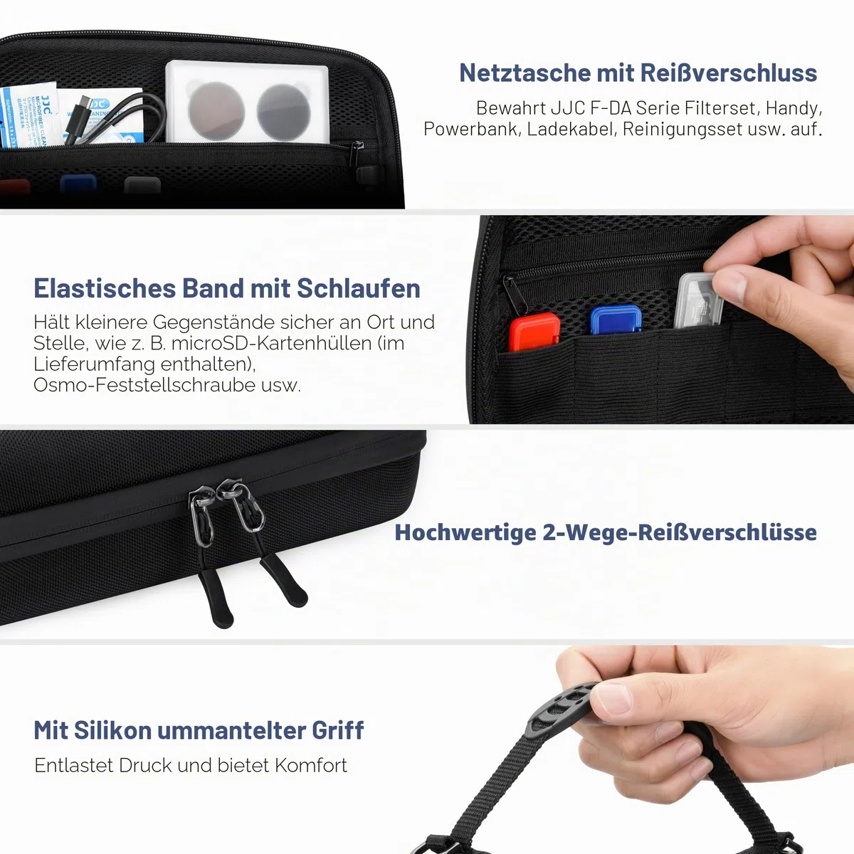 EVA Umhängetasche für DJI Osmo Action 5 Pro Tasche,Koffer für DJI Osmo Action 5 Pro/4/3 mit 3 Micro SD Karte Etui & Schultergurt,Wasserdichte Kameratasche Action5 Adventure Combo Crossbody Bag Taschen