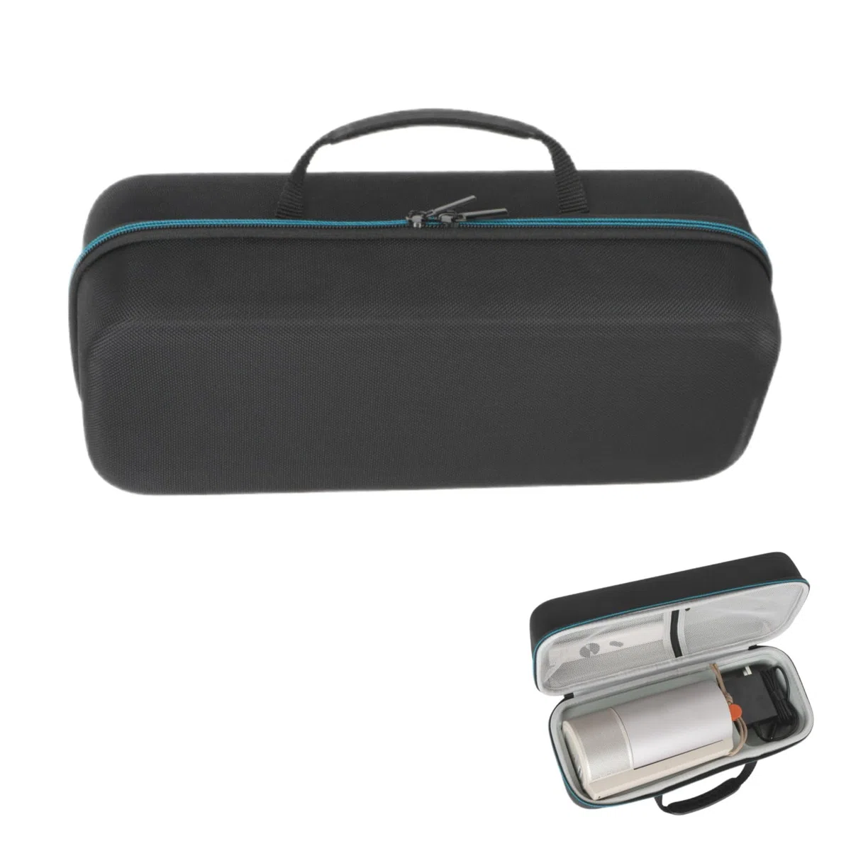 XINGFUDAO Harte Tragetasche für XGIMI MoGo 3 Pro 1080P Projektor, Unterstützt die Aufbewahrung von Ladegeräten, Fernbedienungen und Zubehör, wasserdichte Tasche für Tragbaren Projektor, Schwarz