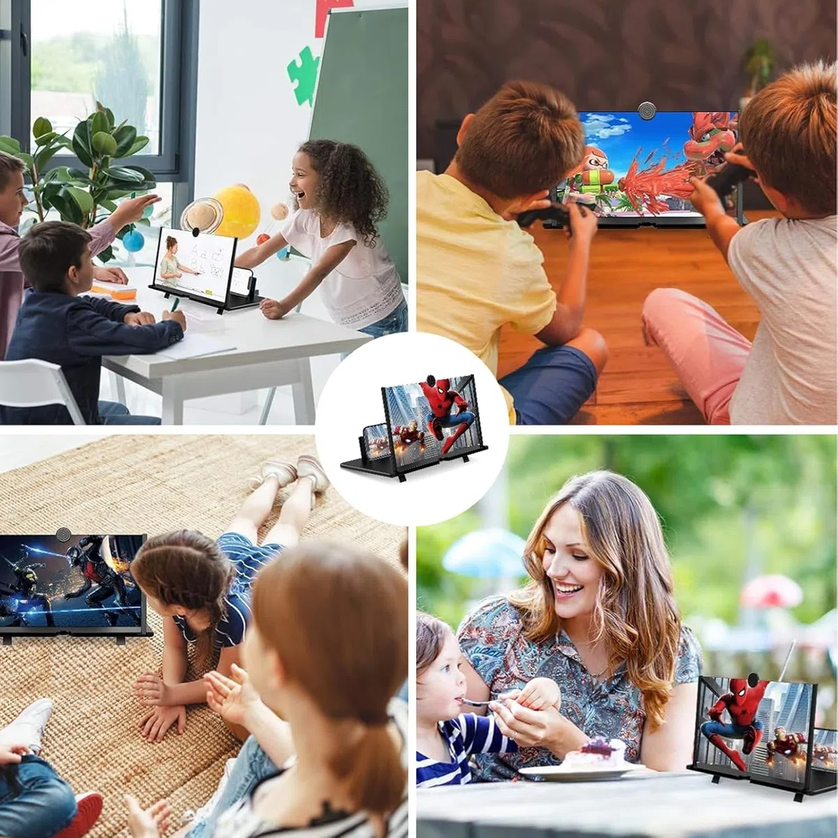 Handy Lupe 18 Zoll, Bildschirmlupe Handy, für 3D Bildschirm Vergrößerungsglas für das Ansehen von Filmvideos, für alle Smartphones