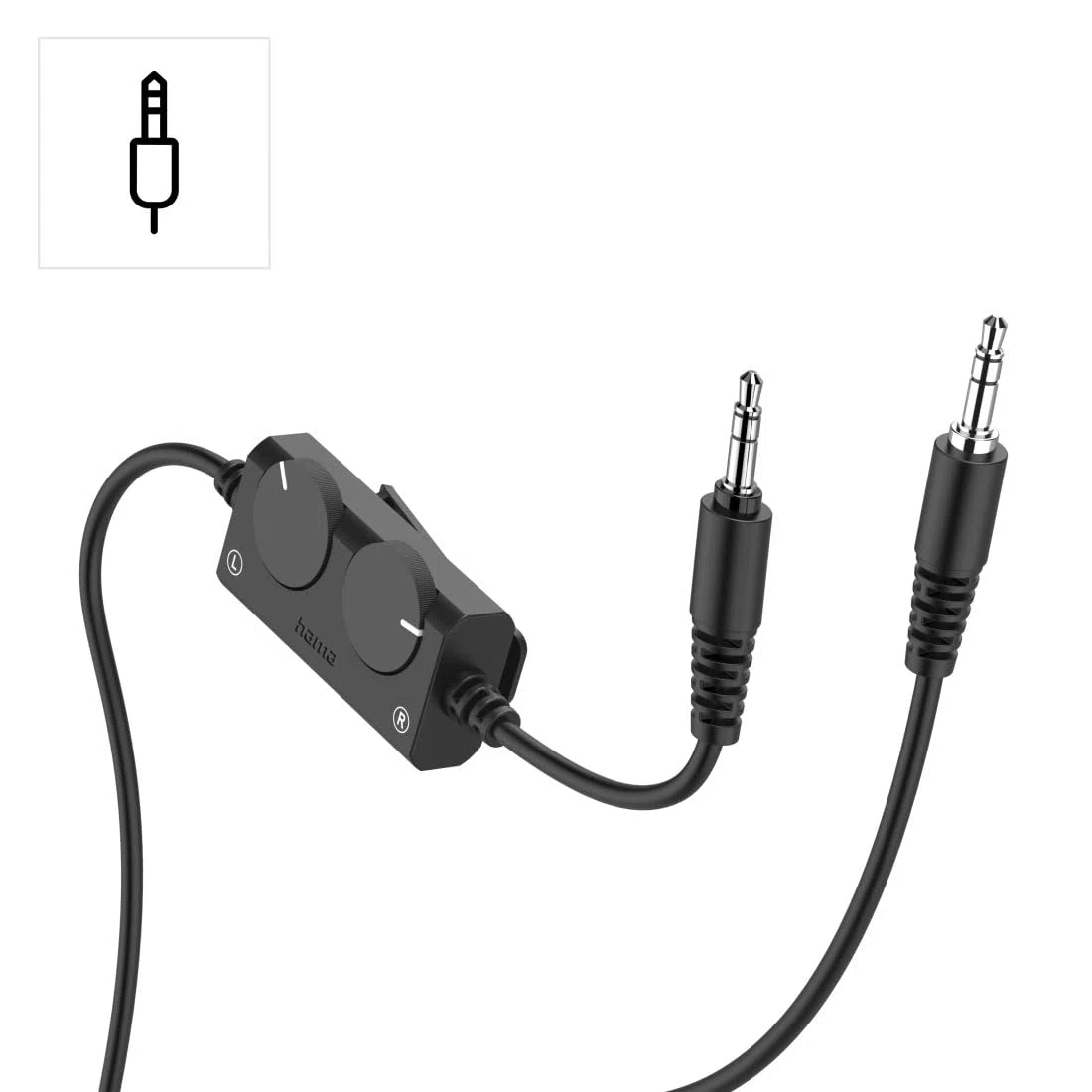 Hama TV Kopfhörer mit Kabel 6 m (verstellbarer Over-Ear Kopfhörer für Fernseher, Kopfhörer mit Lautstärkeregelung separat links/rechts, ideal für Senioren und Hörgeschädigte, 3,5 mm + 6,35 mm) schwarz
