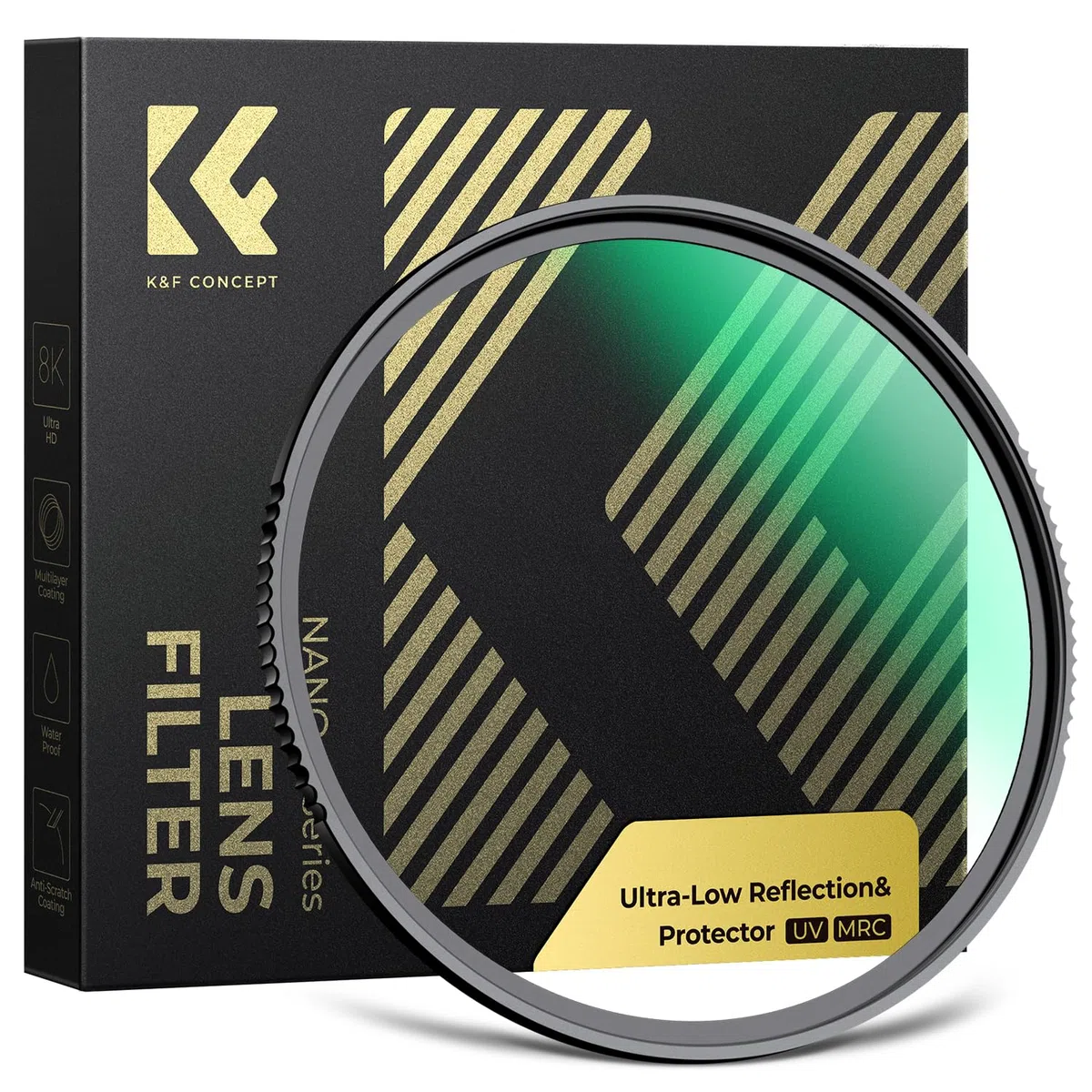 K&F CONCEPT UV Filter 67mm Ultra-niedrige Reflexion & 9H Härte 2-in-1 Schutzfilter (Nano-Xcel)