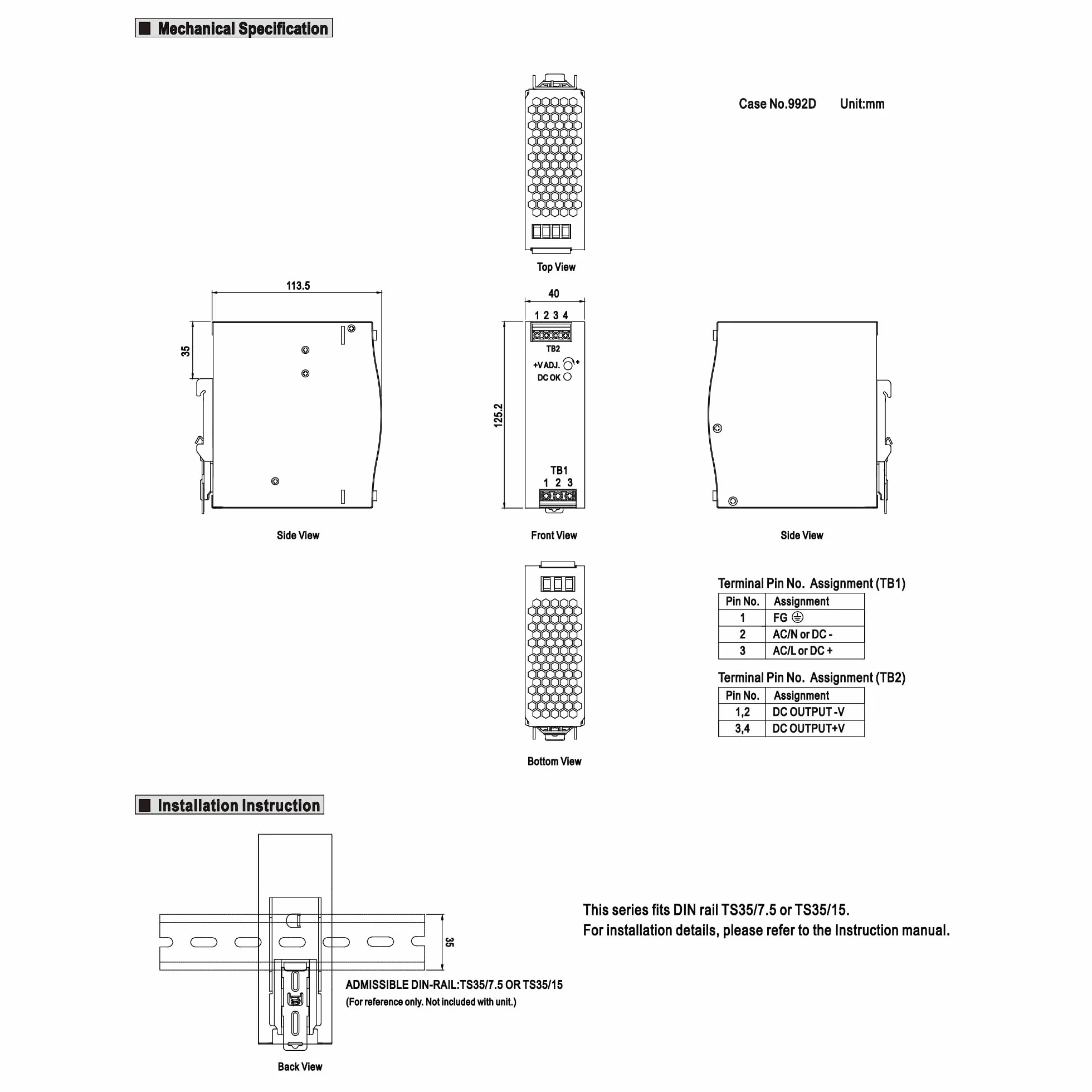 MeanWell NDR-120-24 120W 24V 5A Hutschienen Netzteil DIN-RAIL