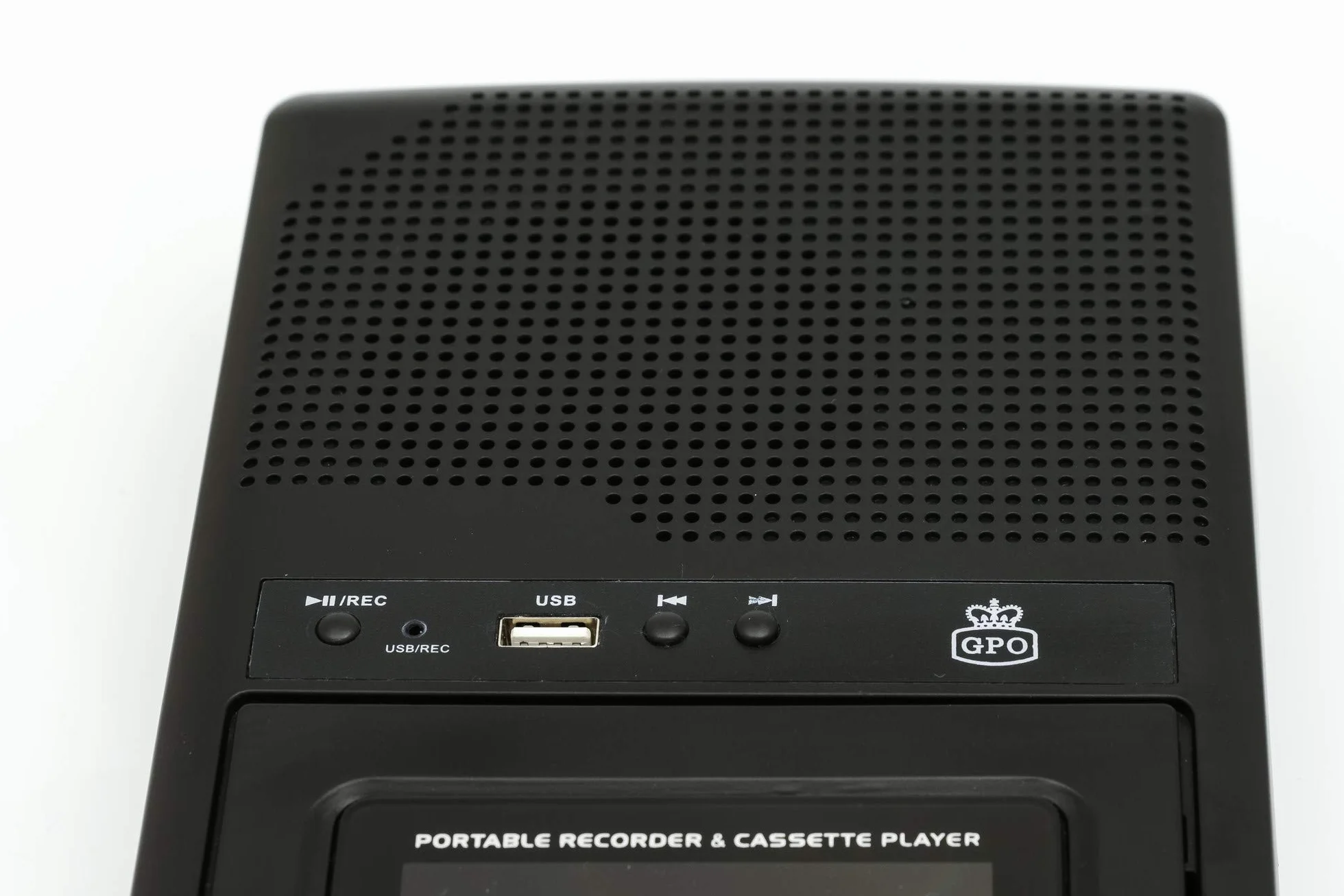 GPO CRS132B Kassettenrekorder mit externem Mikrofon und USB-Aufnahme
