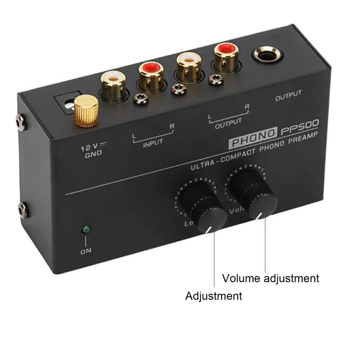 Phono Vorverstärker für Plattenspieler, RIAA entzerrter, Rauscharmer A/D Wandler mit Beweglichem Magnet, Mehrere Anschlussmöglichkeiten (EU-Stecker)