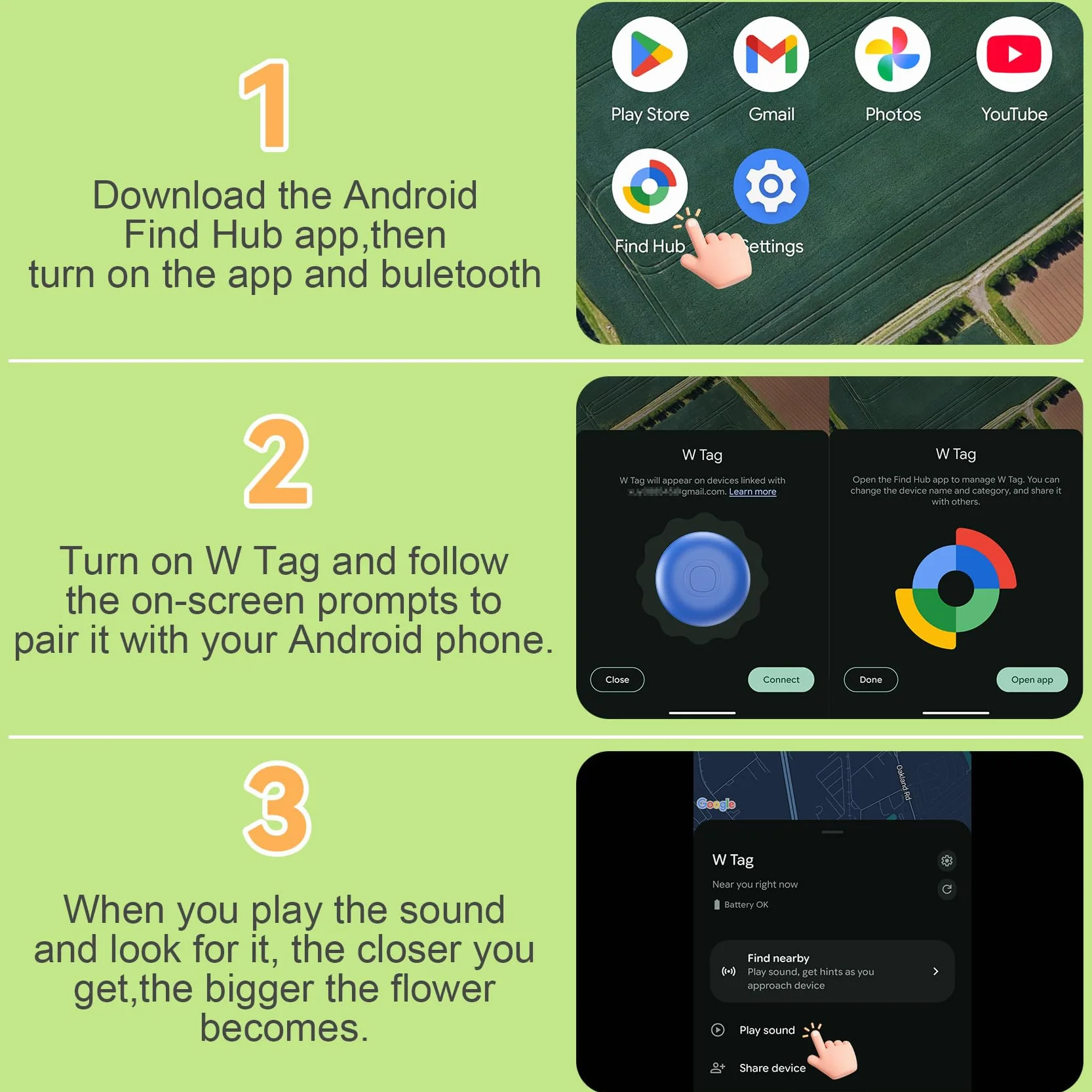 Air Tracker Android 4 Pack, IP 67 Wasserdicht Smart Tag Schlüsselfinder kompatibel mit Google Find Hub APP (Android NUR) Bluetooth Tag Key Finder für Gepäck/Brieftasche/Koffer/Taschen