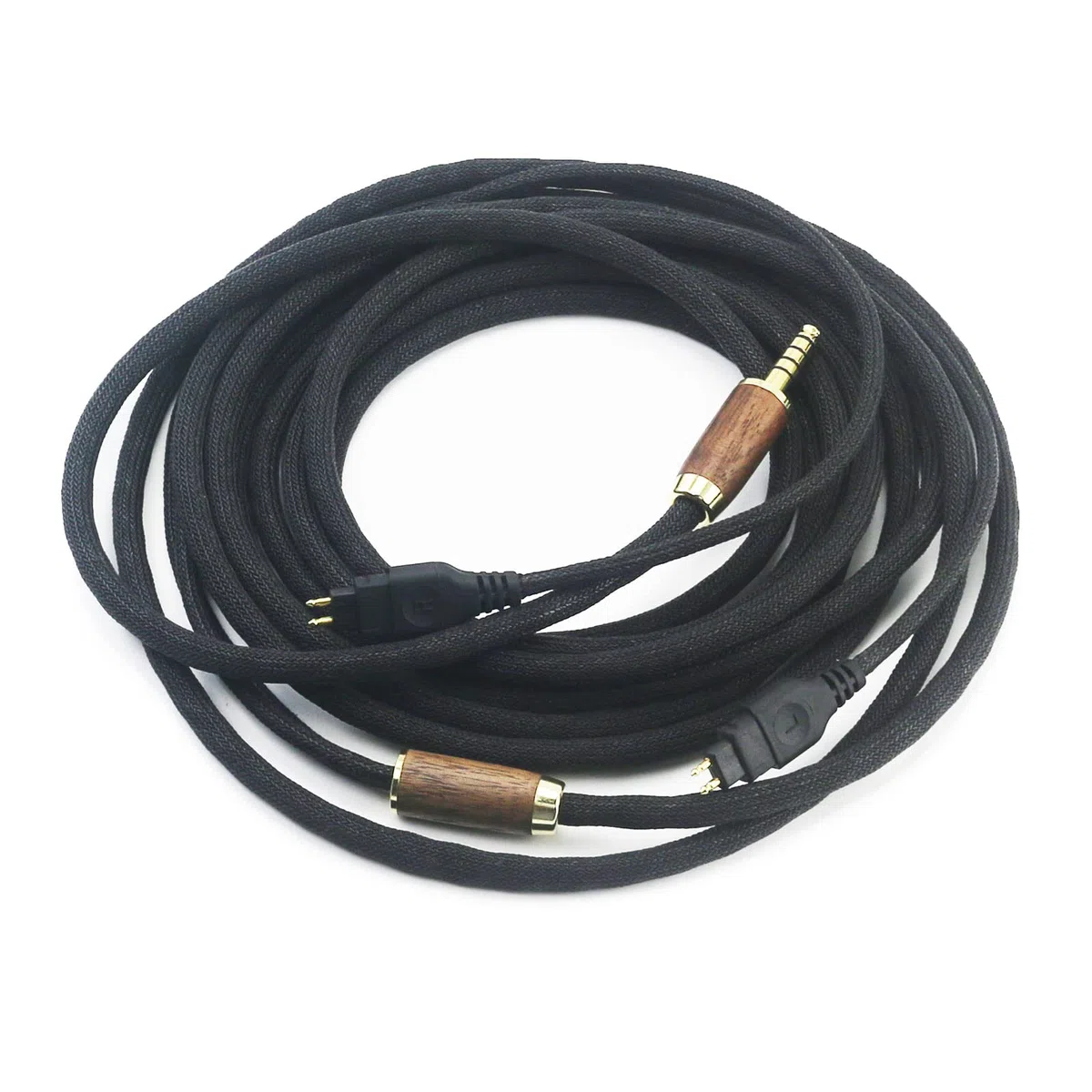ABLET Ausgewogenes Ersatzkabel 4,4 mm, kompatibel mit Sennheiser Kopfhörern HD600, HD650, HD580, HD660S, HD58X, HD660S2, HD6XX 7N OCC silberplattiertes Kupfer, Nussbaumholzgehäuse