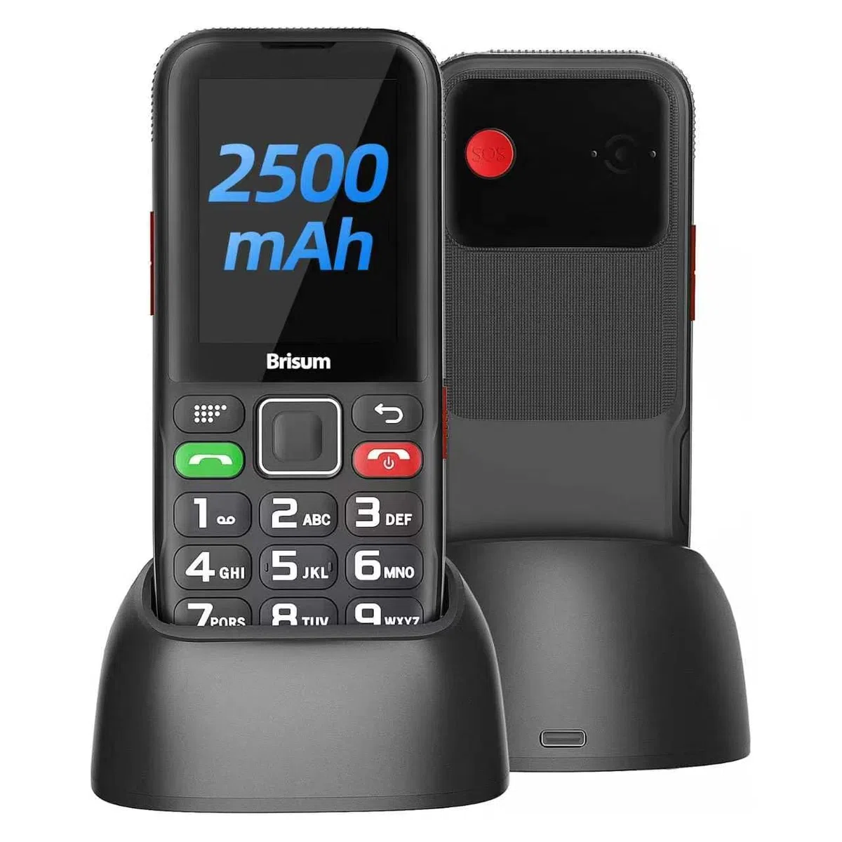 Version F22 Seniorenhandy ohne Vertrag | 2500 mAh Akku Lange Standby-Zeit |SIM mit Notruftaste | Rentner Handy Große Tasten| Großtastenhandy mit Ladestation | 2,4 Zoll Farbdisplay