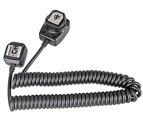 E-TTL I/II Blitzkabel OC-E3 Spiralkabel 0,6-1m Kompatibel mit Canon EOS Kameras & Blitzgeräte mit Mittenkontakt