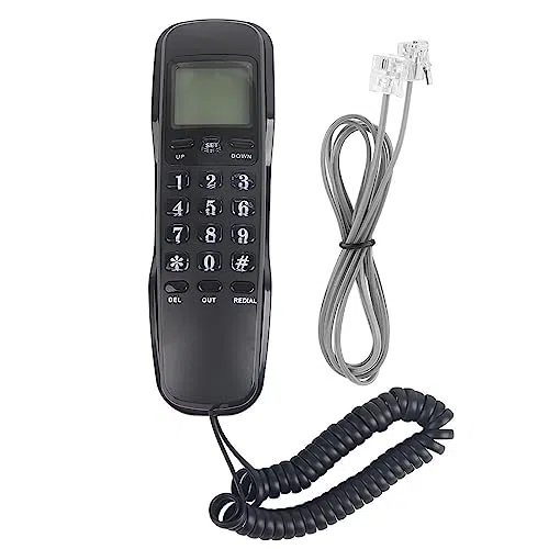 Festnetztelefon mit wandhalterung,Festnetztelefon Elektronische Appnce,Festnetz-Telefon,AnruferFestnetztelefon,Schwarz (Black)