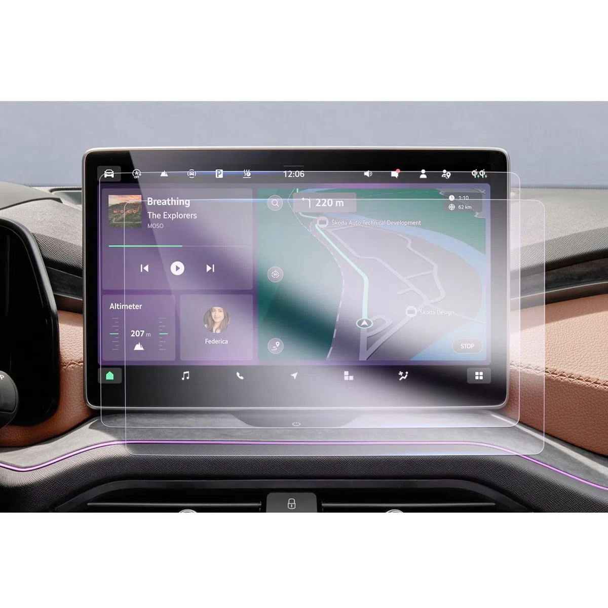 GAFAT [2 Stück] Kompatibel mit Neu Skoda Kodiaq ii 2024 2025 2026 13" Navigation Schutzfolie, 2025 Kodiaq Sportline RS vRS Nano Displayschutzfolie für 13 Zoll Kodiaq 2 Display, Stoßfest, 6H Kratzfest