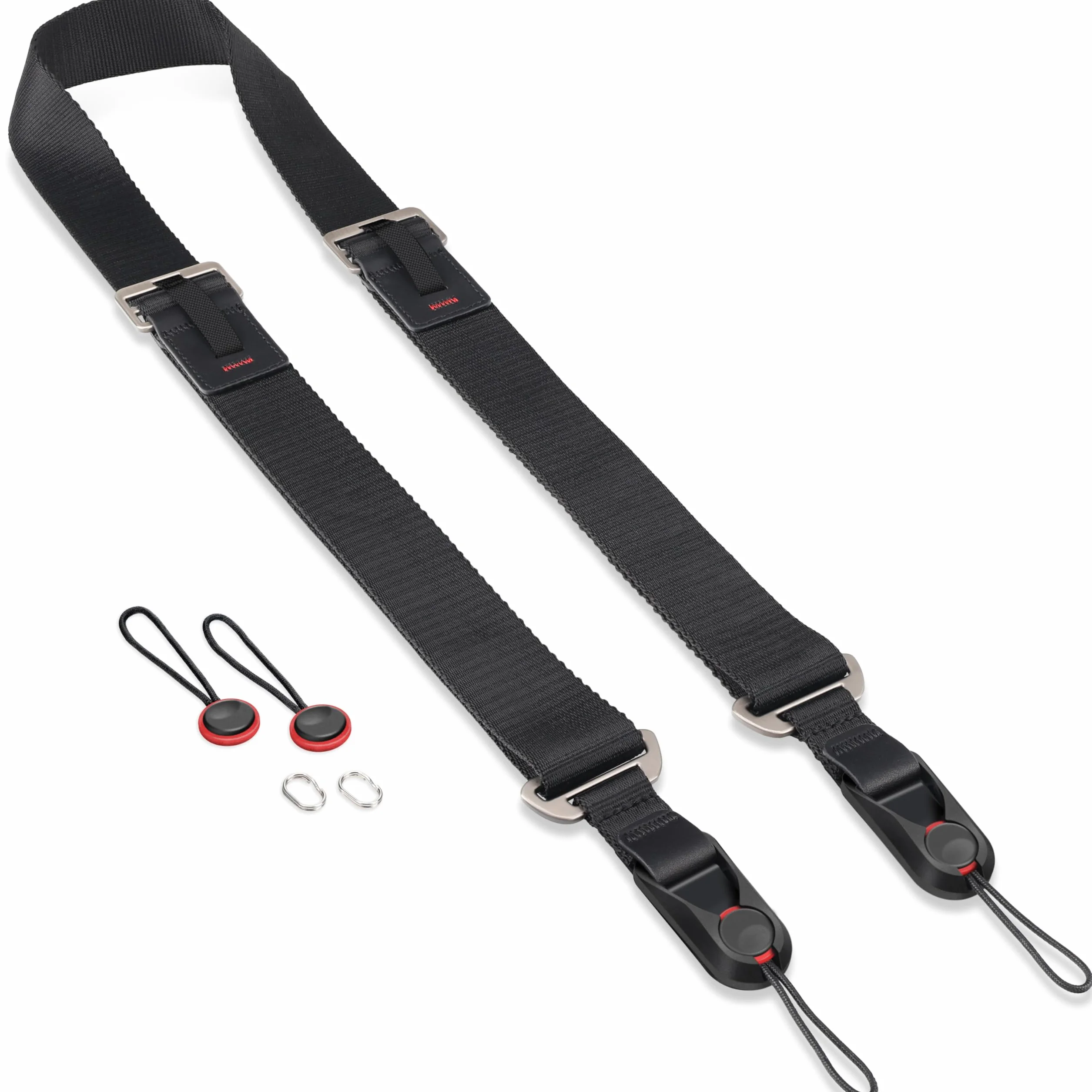 Sunya Kameragurt mit Schnellverschluss. Hergestellt aus fortschrittlichem Nylon, einhändige Einstellung, kompatibel mit allen Kameras, max. Belastung 90 kg (Schwarz)
