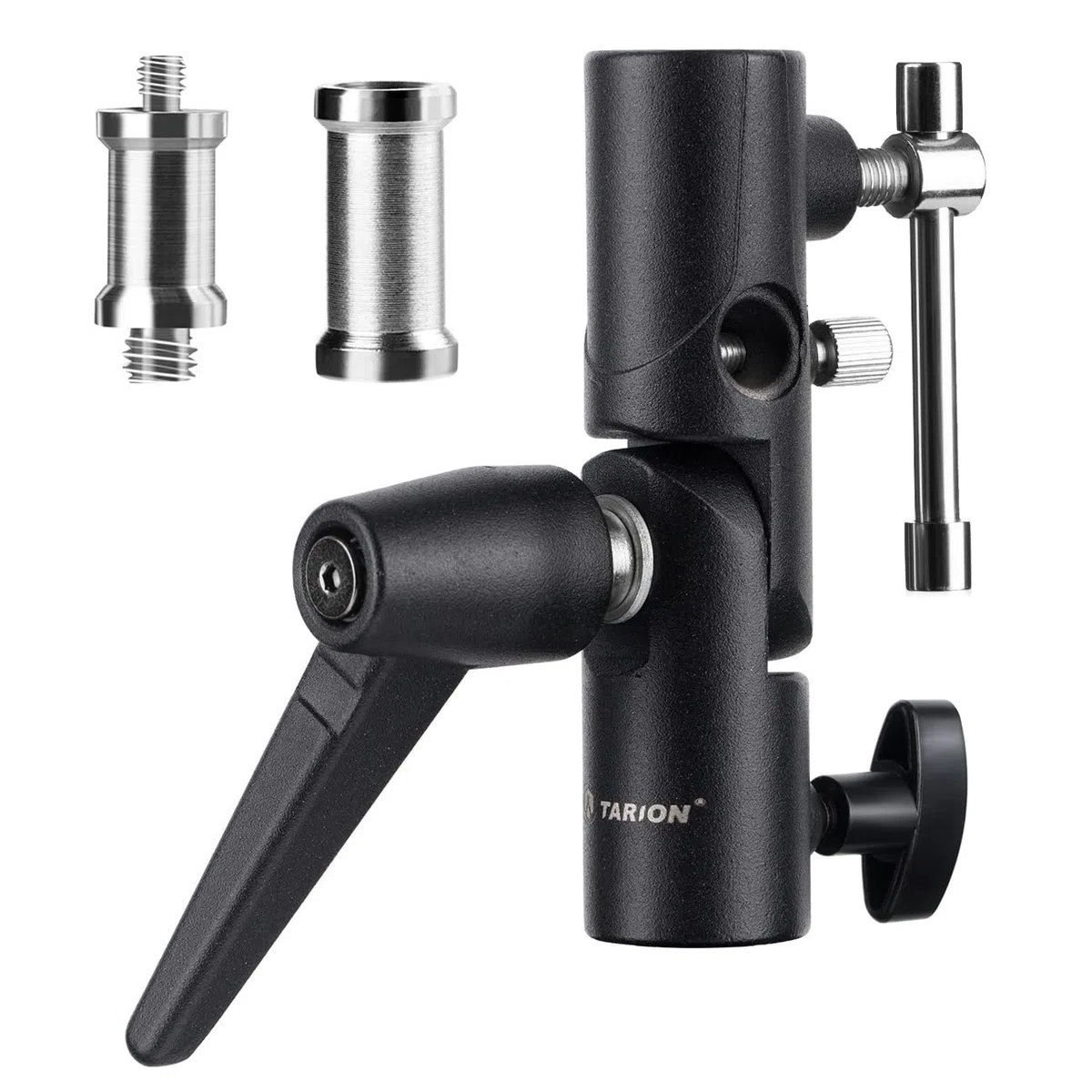 Blitzneiger Schirmhalter mit 1/4" auf 3/8" und 3/8" auf 1/4" Spigot Gewindeadapter