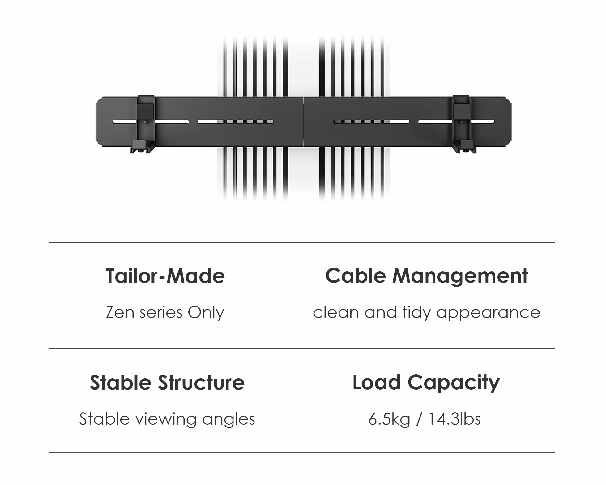 FITUEYES Soundbar Halterung für Zen Serie und Cantor Serie TV-Ständer, Soundbar Halterung einstellbar bis 6,5kg mit rutschfeste EV-Pads