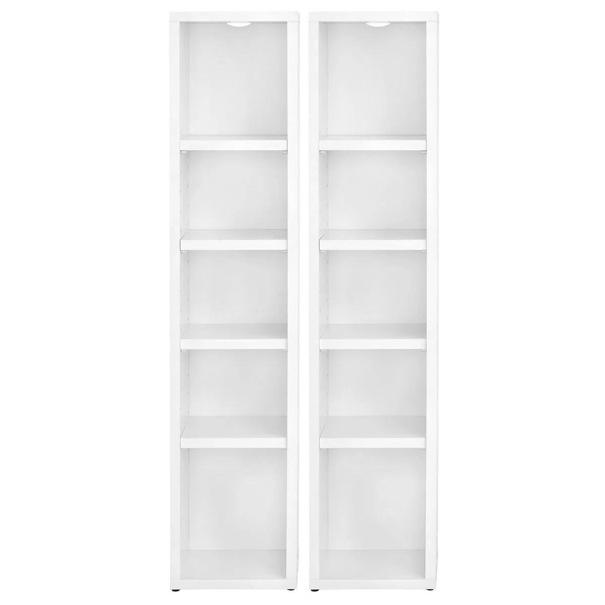 CARO-Möbel CD DVD Blueray Regal Chart in Weiß – Zweiteiliges Medienregal, Aufbewahrung, CD-Ständer mit 10 Fächern für bis zu 160 CDs, 20x187 cm (B x H)