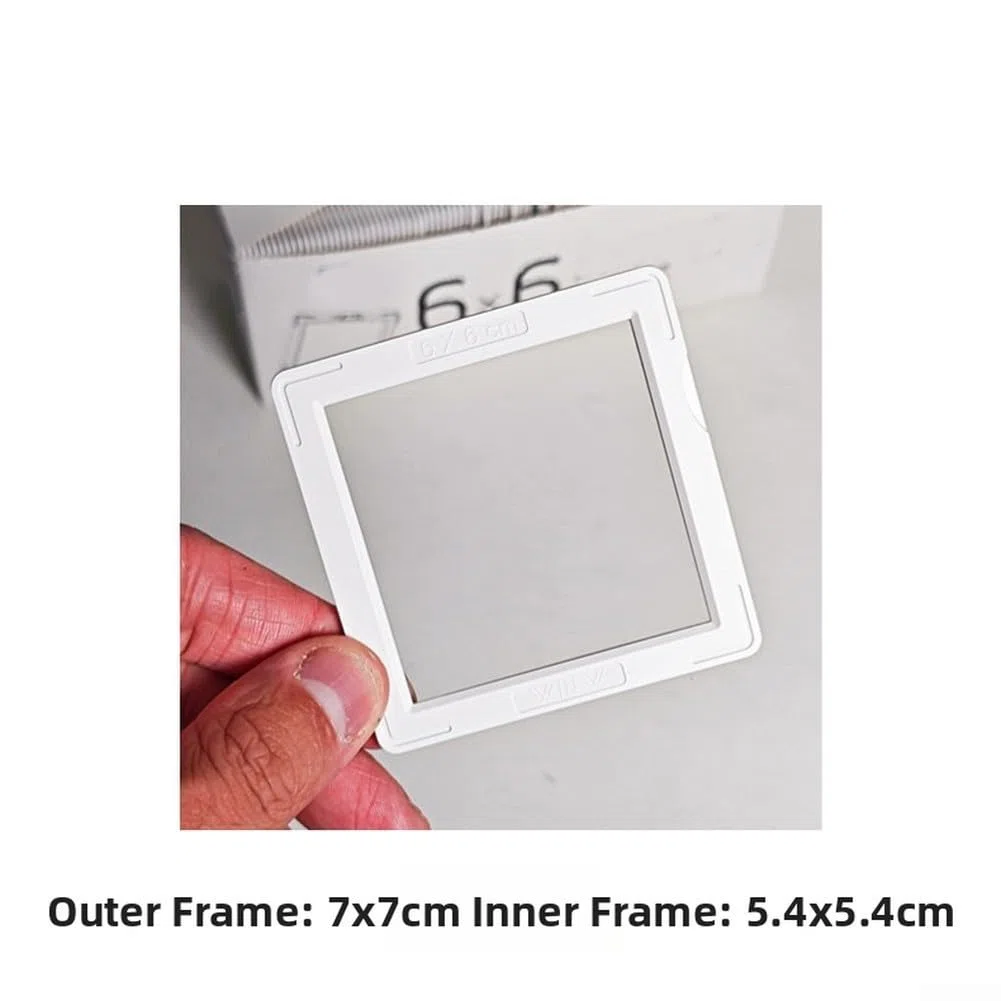 120 Film-Negativhalter, 6 x 6 Format, 50 Paar robuste ABS-Diarahmen für 60 x 60 mm Negative, sicherer schwarz-weißer Aufbewahrungs-Organizer für Fotografen (schwarz)
