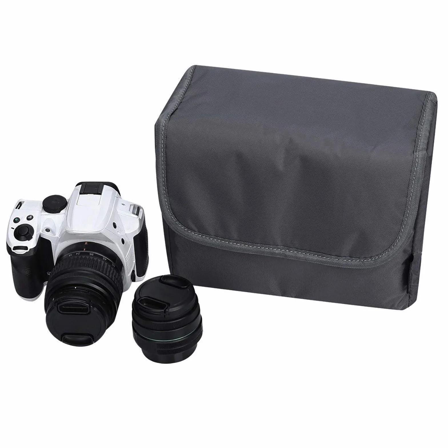 S-Zone Wasserdicht Stoßfest Praktisch Faltbar Gepolstert DSLR SLR TLR Kameraschutz Einsatz Tasche Objektiv Kamera Grau