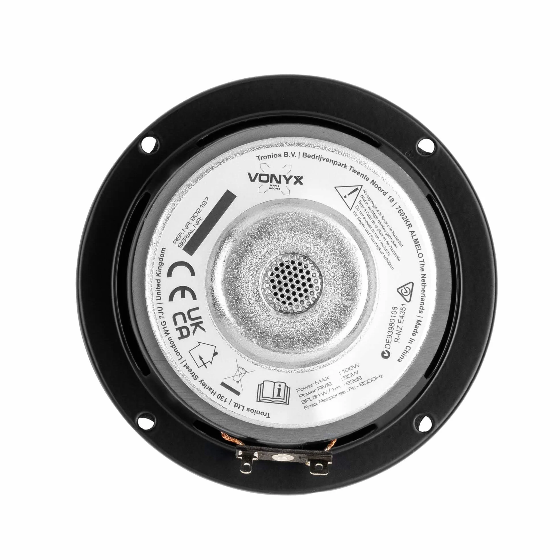 Vonyx WPP10 HiFi Basslautsprecher 4" 10cm 50W - Schwarz