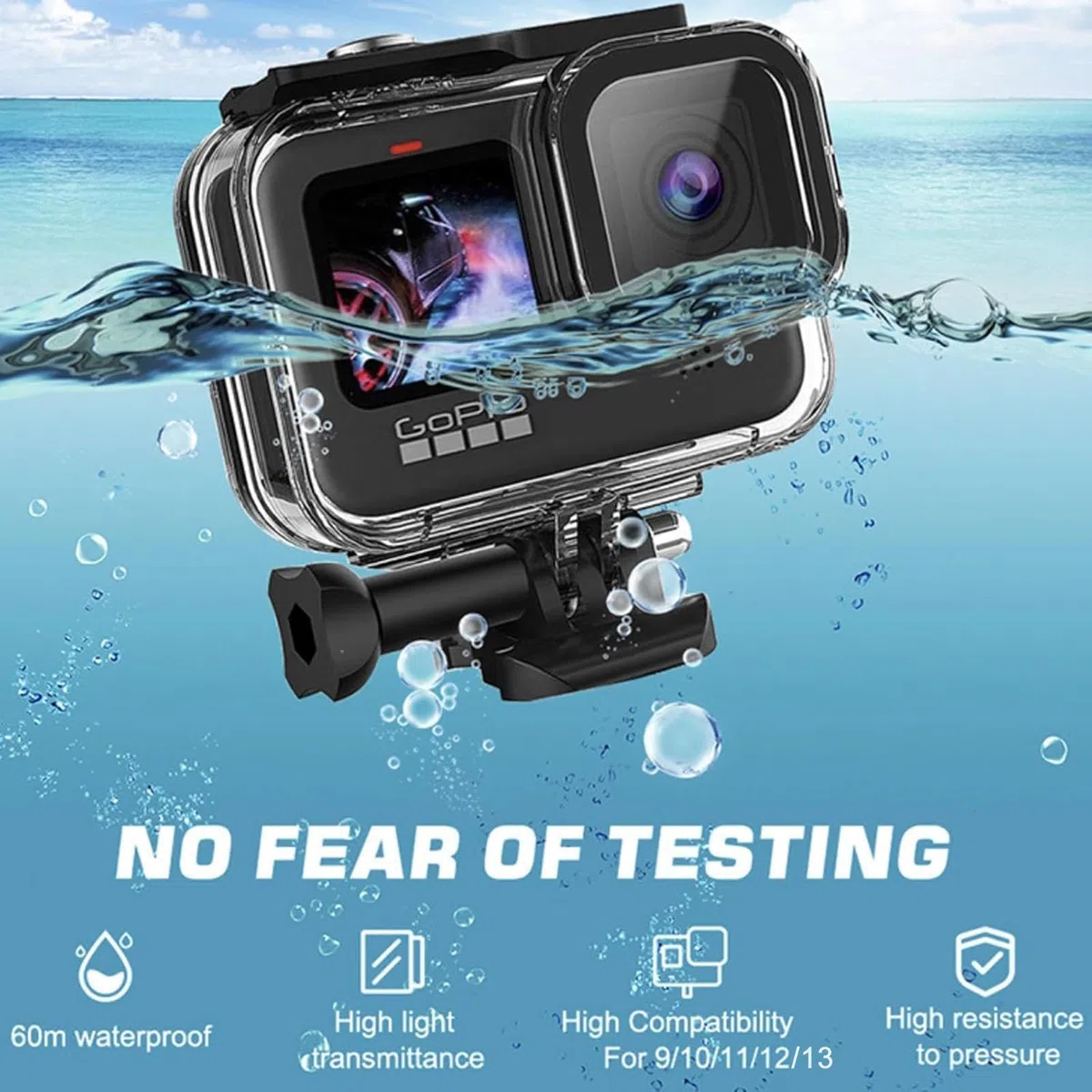 Zubehöre Kit für Gopro Hero 13 Wasserdicht Tauchgehäuse Unterwasser Schwimmender Handgriff 2X Glasfolien Displayschutz Rotfilter Silikon Schutzhülle mit Objektivabdeckung Anti-Fog-Einsätze