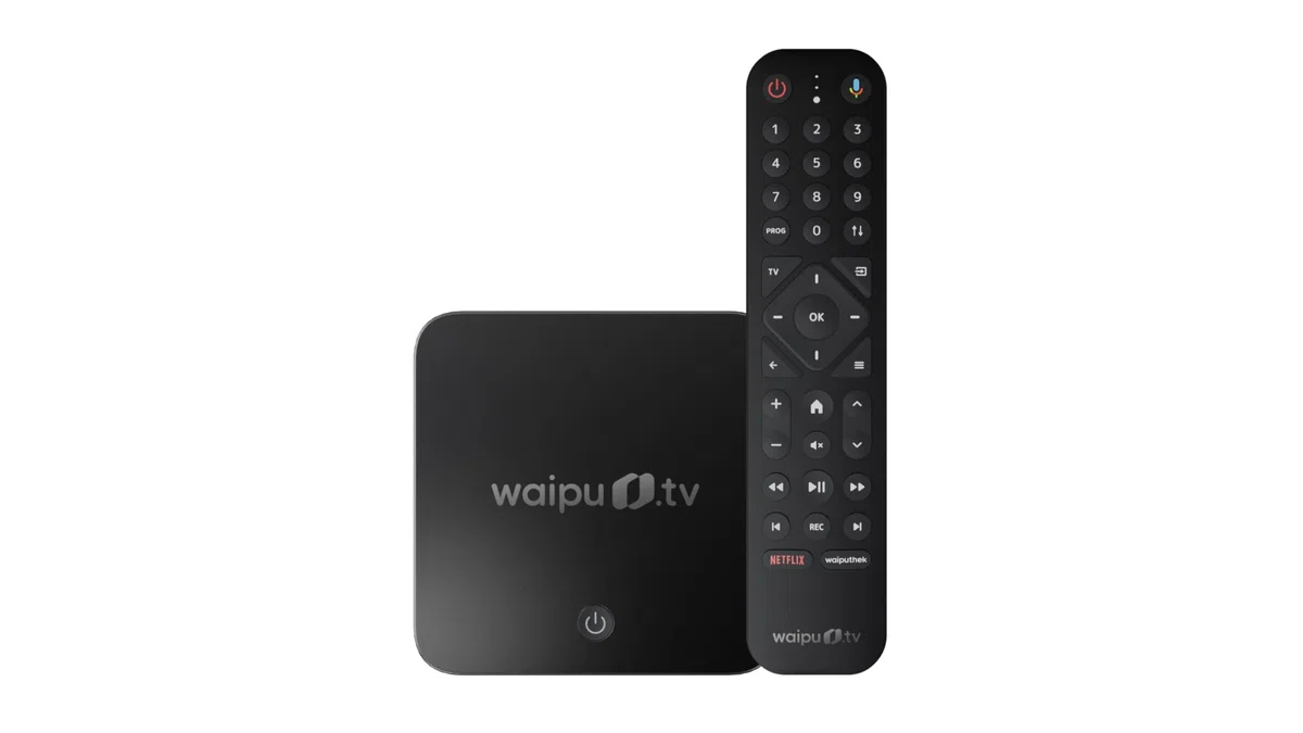 waipu.tv Box 4K HDR10+ Dolby Vision Dolby Atmos Fernbedienung mit Beleuchtung Fernsehen über WLAN LAN HDMI