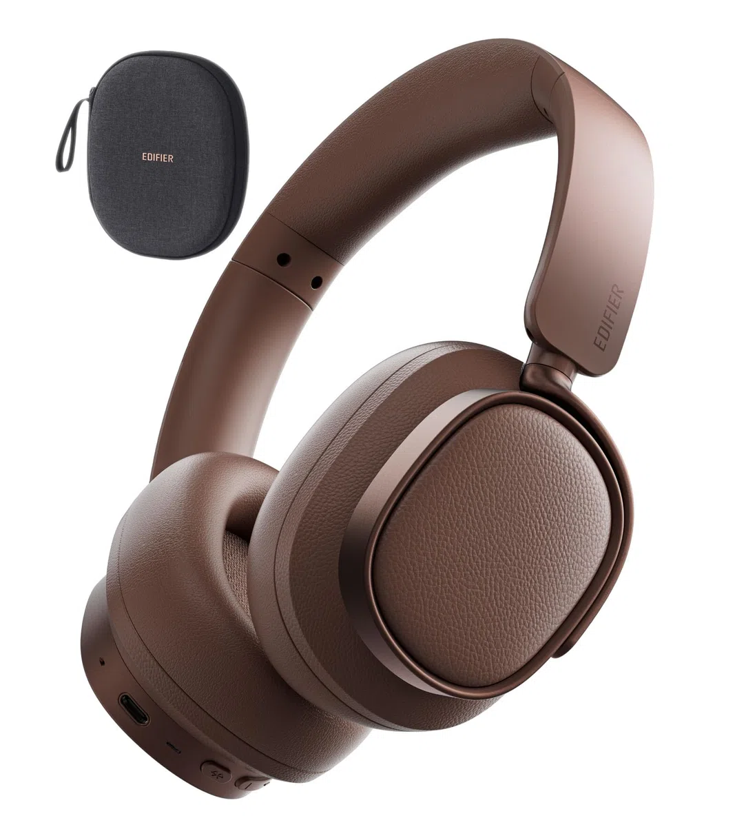 Edifier ES850NB Kabellose Over-Ear-Kopfhörer mit Geräuschunterdrückung, Hi-Res Audio Wireless, LDAC, 92h Spielzeit, Bluetooth 5.4 & Multipoint, KI-Anrufgeräuschreduzierung, Faltbar – Braun