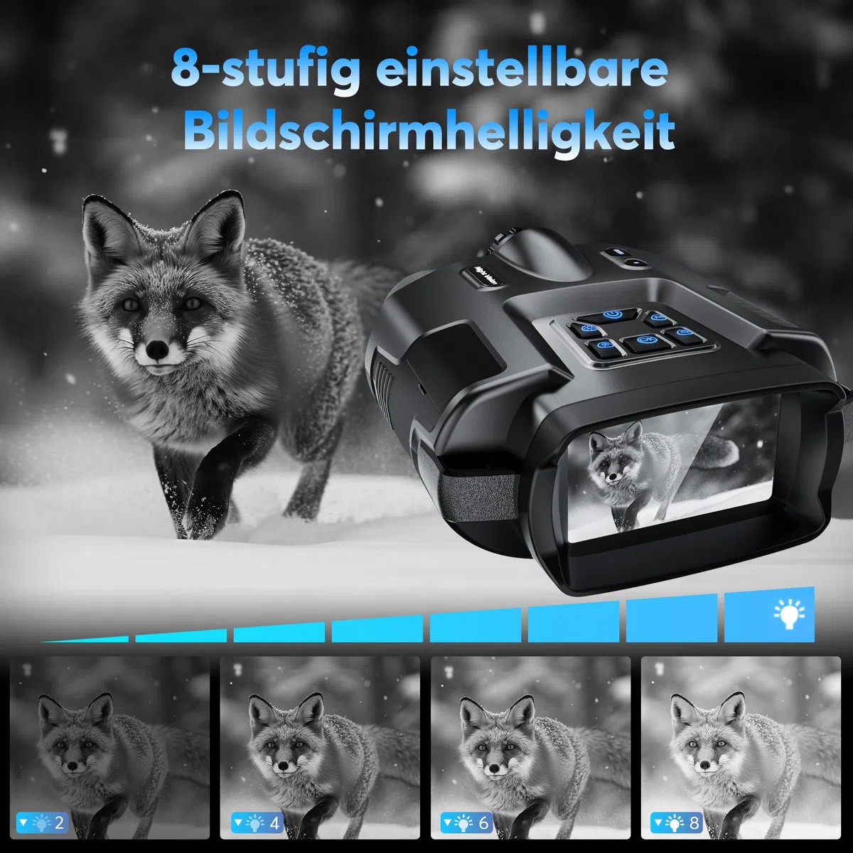 Haokoo Nachtsichtgerät 4K 5000mAh 600M 8X Digitaler Zoom Infrarot IP65 für Jagd Camping