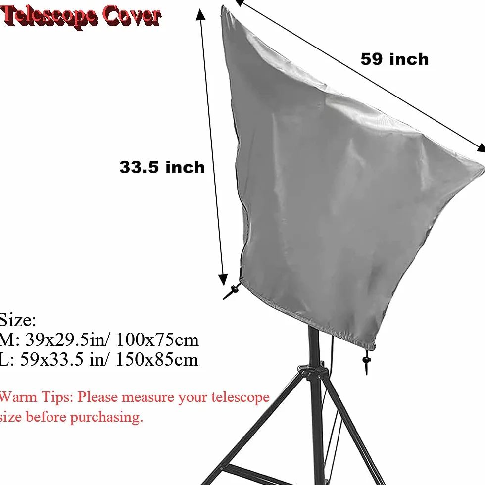 Teleskop-Abdeckung, wasserdicht, 420D-Oxford-Gewebe, Outdoor-Sonne, staubdicht, Teleskop, Umhang, Möbelabdeckungen mit verstellbarem Kordelzug (L: 150 x 85 cm)