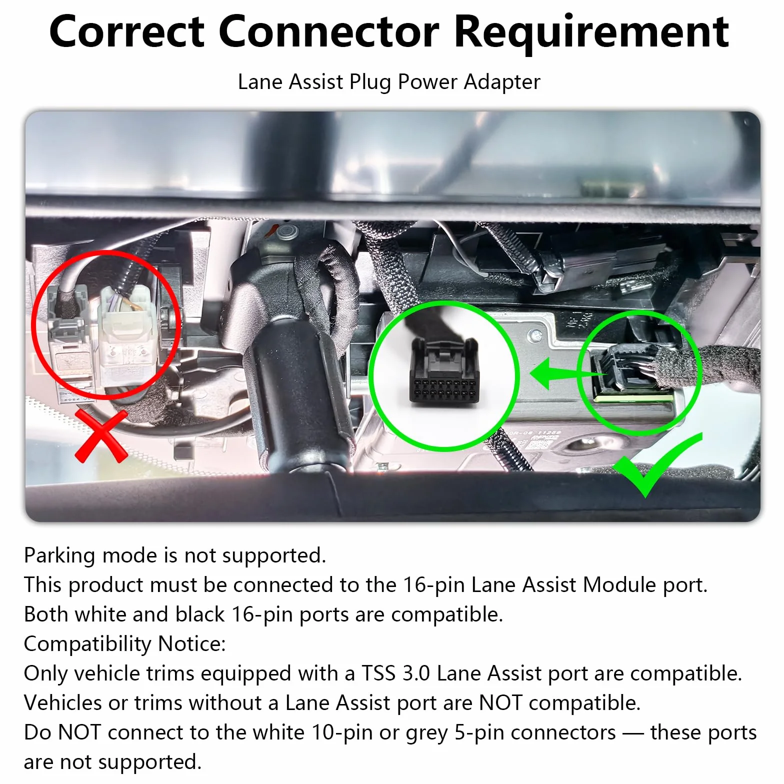mangoal Dashcam Power Adapter for Toyota Lexus 16 Pin (Model D) Compatible with Corolla Yaris & Yaris Cross 2024 2025, Lexus NX/RX/RZ and More, Connects to Lane Assist Port (Hidden)