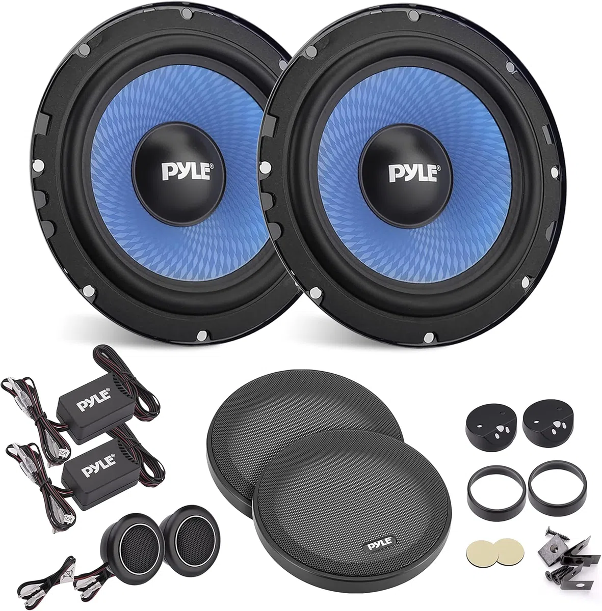 Pyle Auto Lautsprecher 165mm 6.5 Zoll 3 Wege Set 360W - Einbaulautsprecher Auto Kfz Lautsprecher mit Hochtöner Mitteltöner Car Hifi Klang klare Höhen für Soundsystem Upgrade einfache Montage