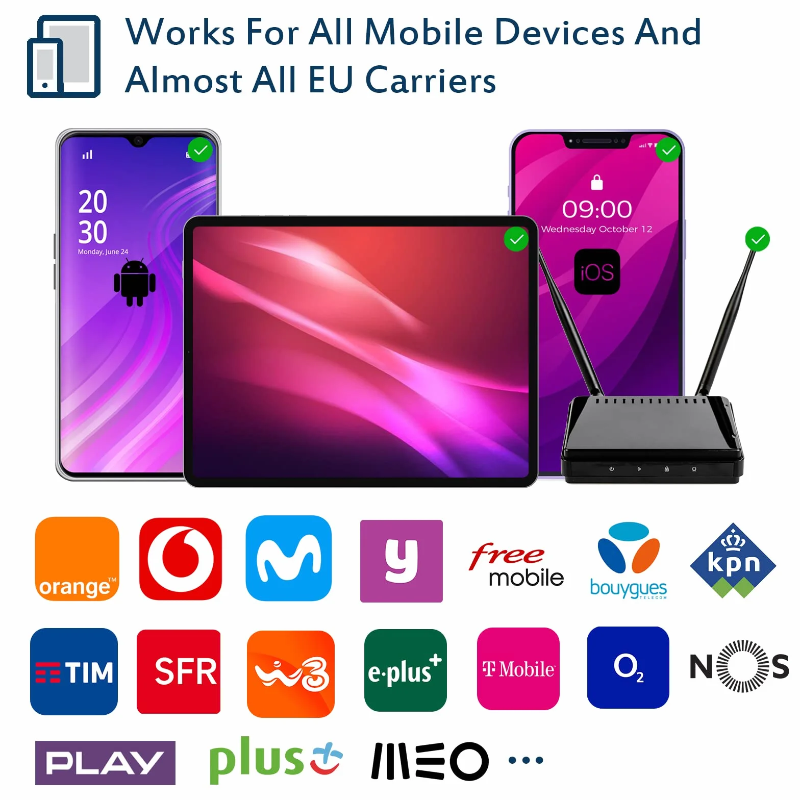 Handy Signalverstärker Mobil GSM 3G 4G LTE Triband 900/1800/2600MHz Band 8/3/7 Mobilfunkverstärker Kompatibel mit E-Plus, O2, T-Mobile, Vodafone
