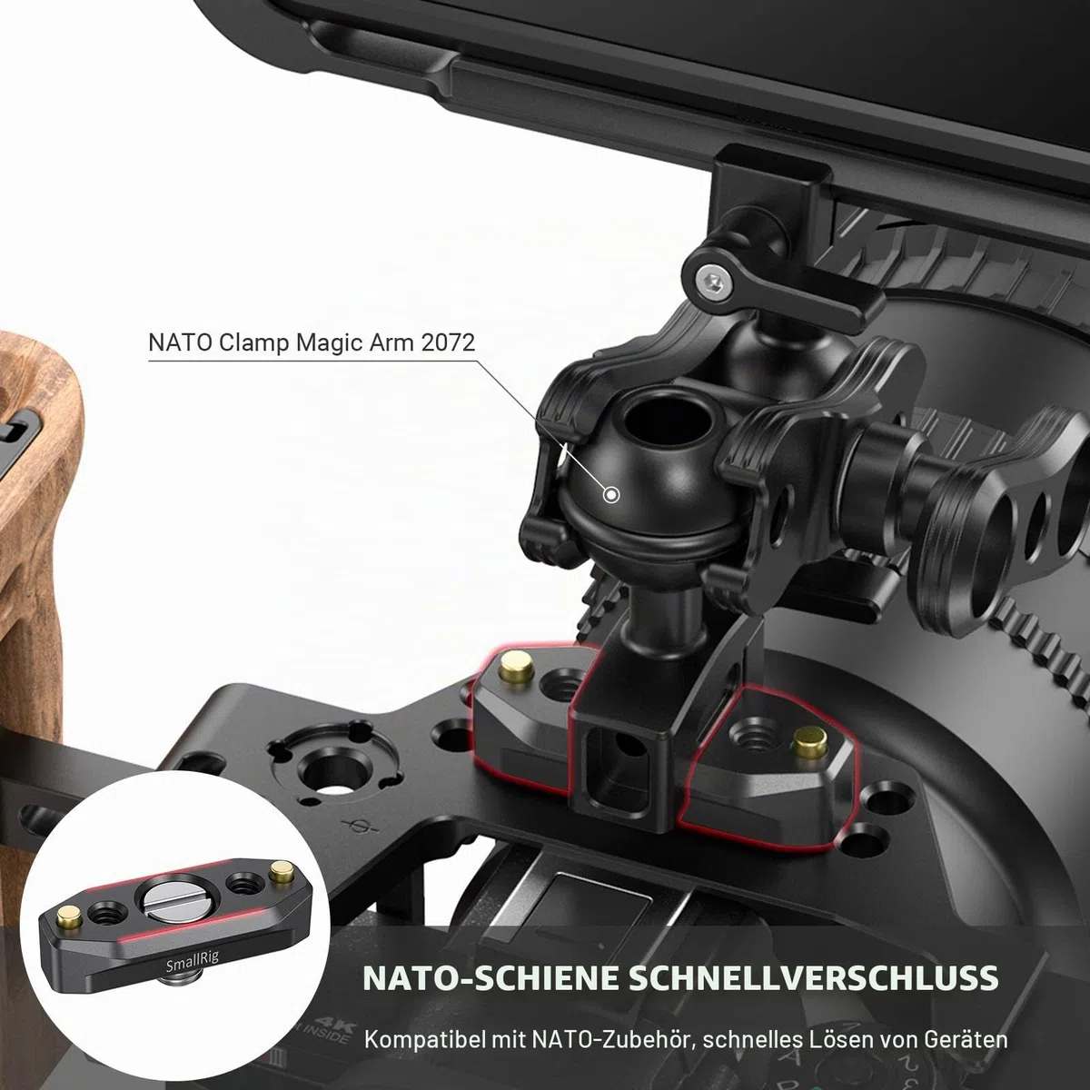 SMALLRIG NATO Rail (48mm) NATO Schiene mit Feststellschraube für ARRI Standard - BUN2521B