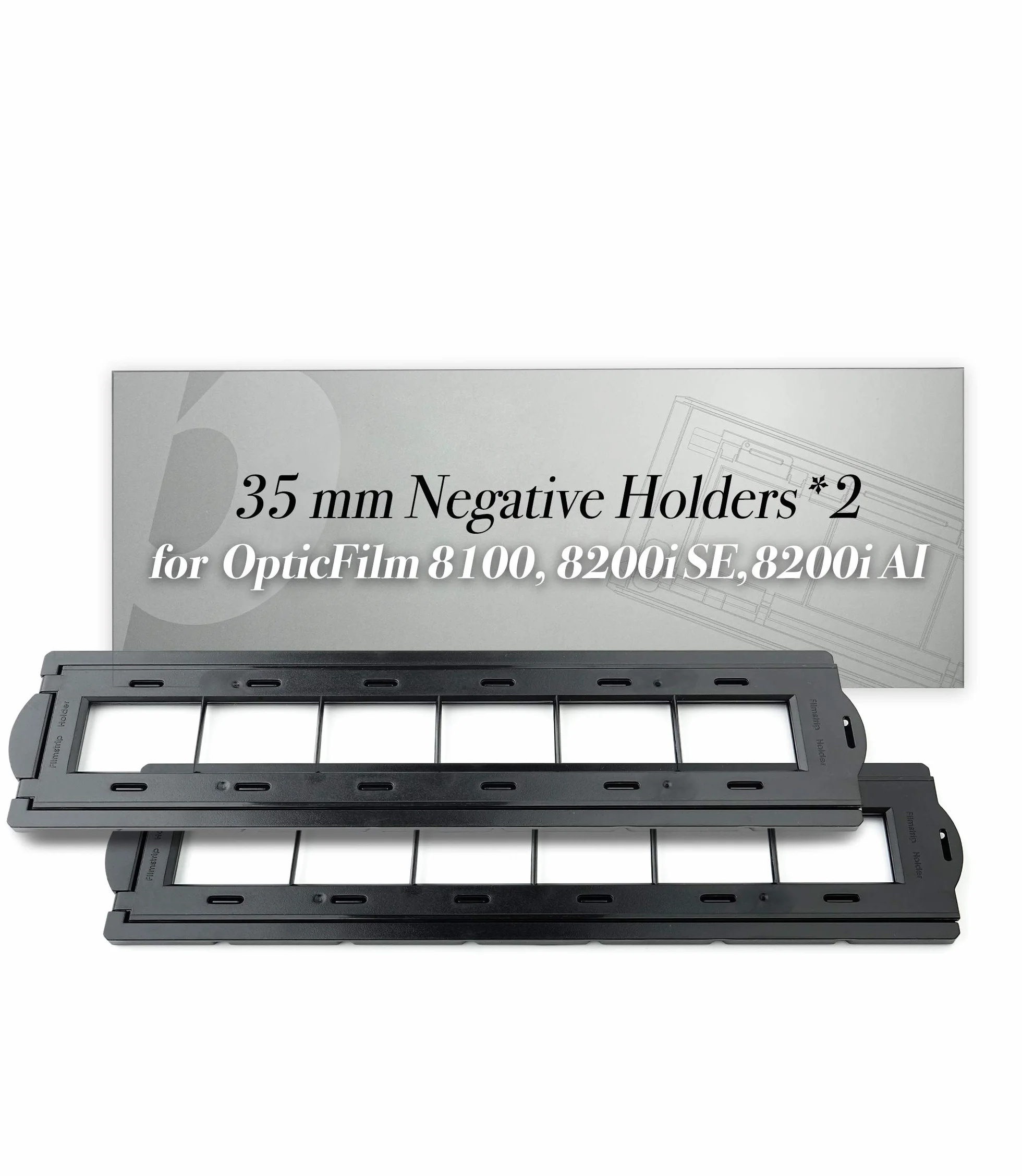 Plustek 2 x 35 mm Negativhalter (Negativfilm), nur für OpticFilm 72~83 Serie verwenden (8100 & 8200i & 8300i)
