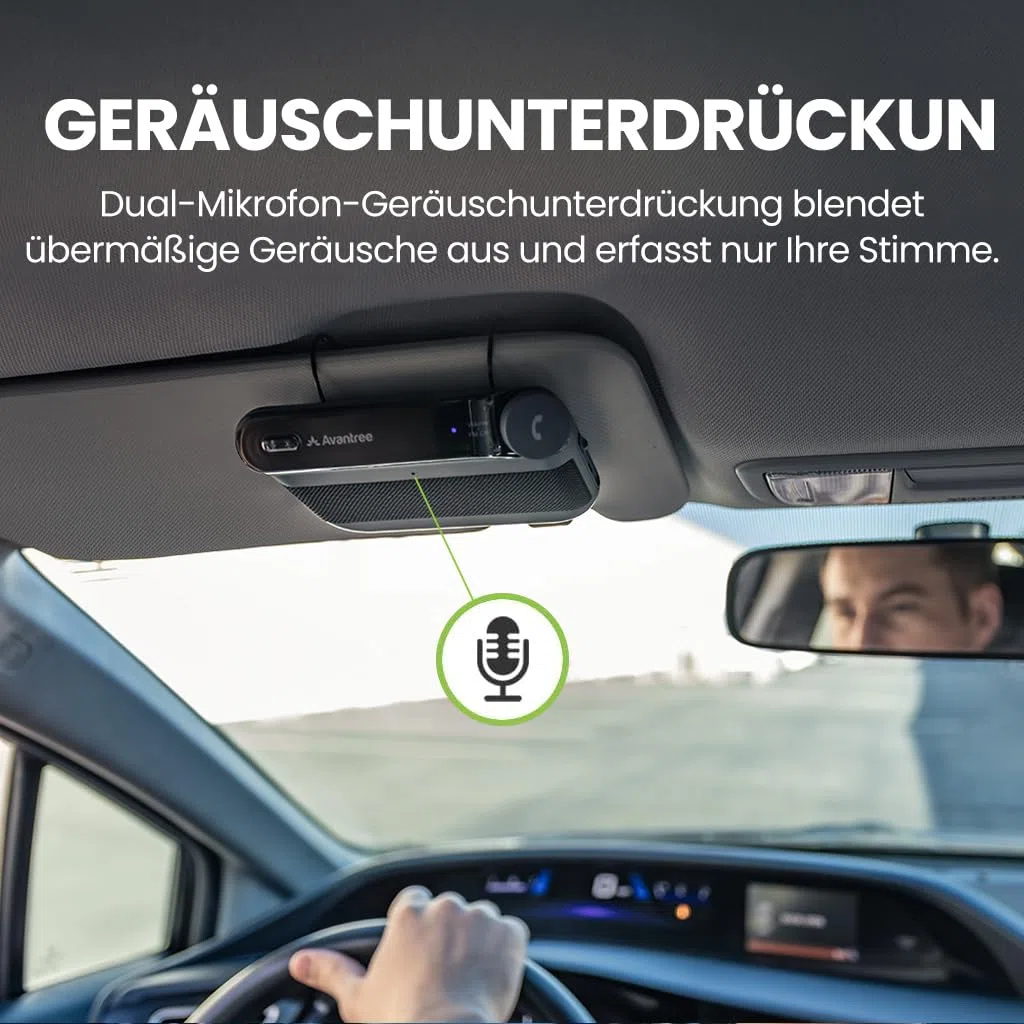 Avantree Roadtrip - Bluetooth Freisprecheinrichtung für Auto und Drahtloser FM Transmitter 2-in-1 Car Kit mit 6W Freihand Lautsprechern, Integriertem Mikrofon und und Lange 22 Std. Spielzeit