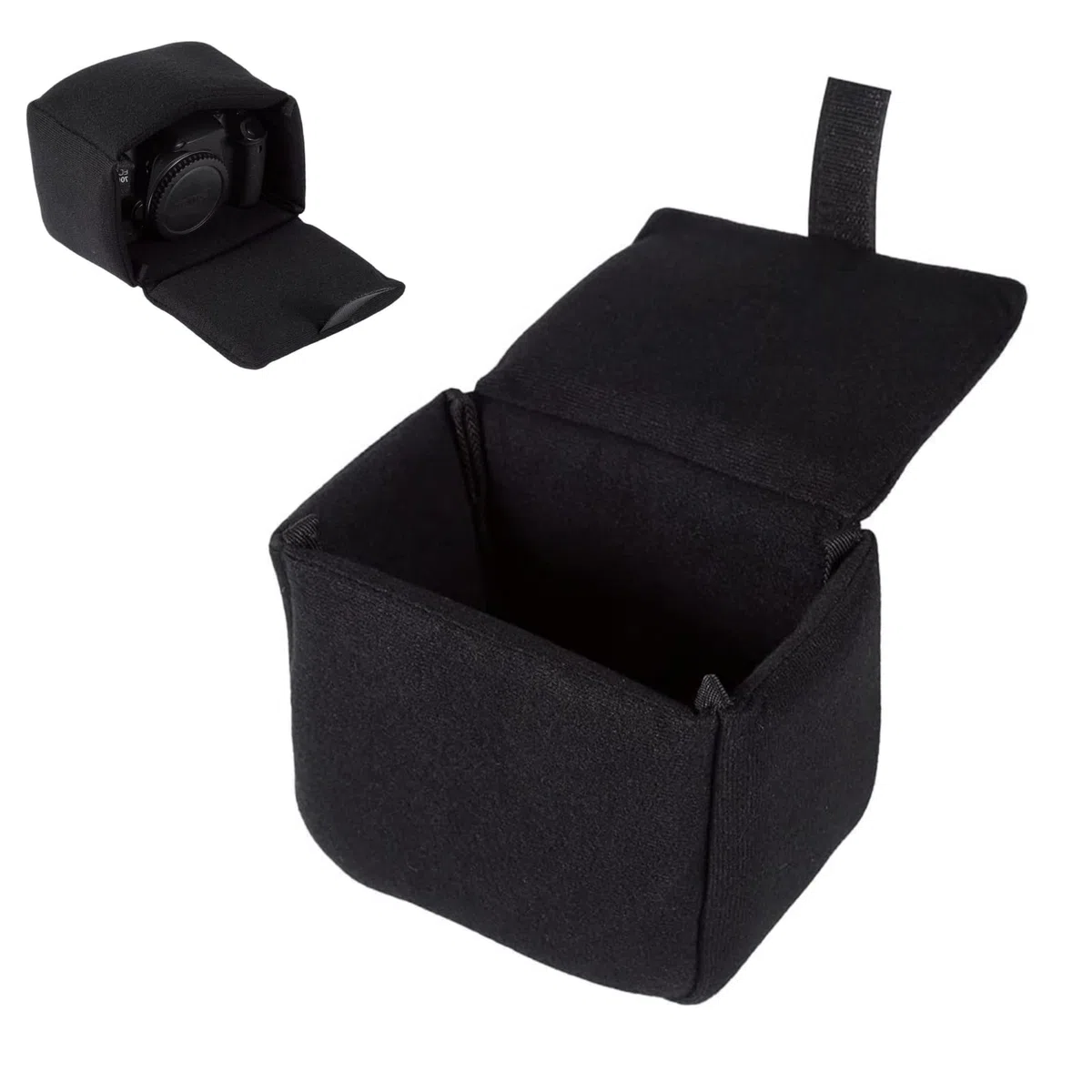 Professionelle Digitalkamera Tasche mit Polster Insert – Stoßfester Kamera Einsatz für Systemkamera, vielseitiger Kamerabeutel und gepolsterte Fototasche als perfektes Kamerazubehör (Groß, Schwarz)