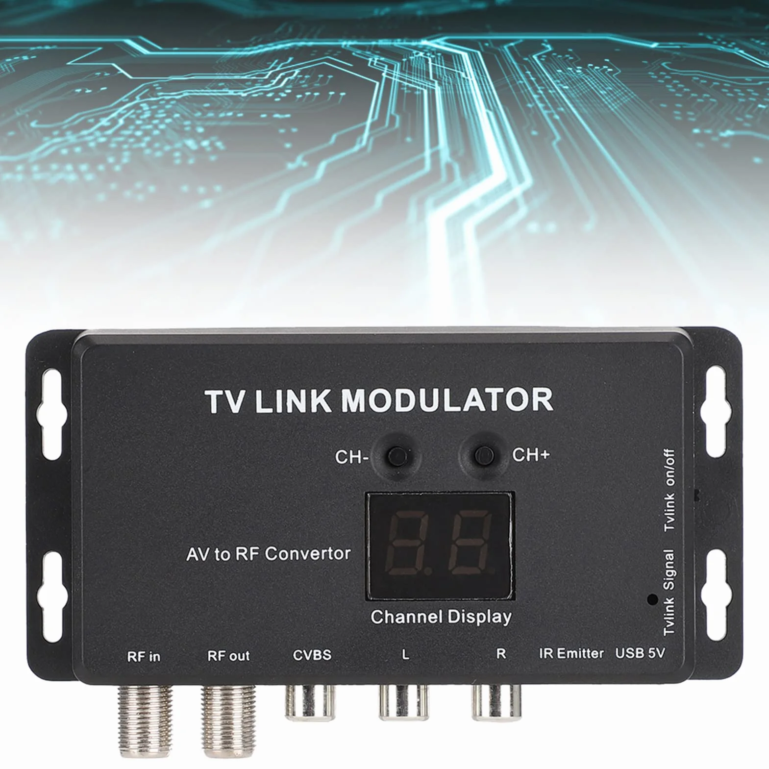TM70 UHF-TV-LINK-Modulator: HF-Modulatoren mit AV-zu-HF-Konverter, IR-Extender & Kanalanzeige - Einfache Installation für perfektes Fernsehvergnügen