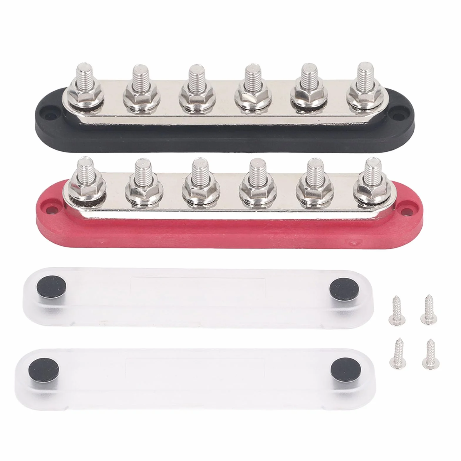 Stromverteilungsblock, 2 Stück, 300A Marine Bus Bar, 12-48V, mit Schutzabdeckung für Auto und Marine, extreme Umgebungen
