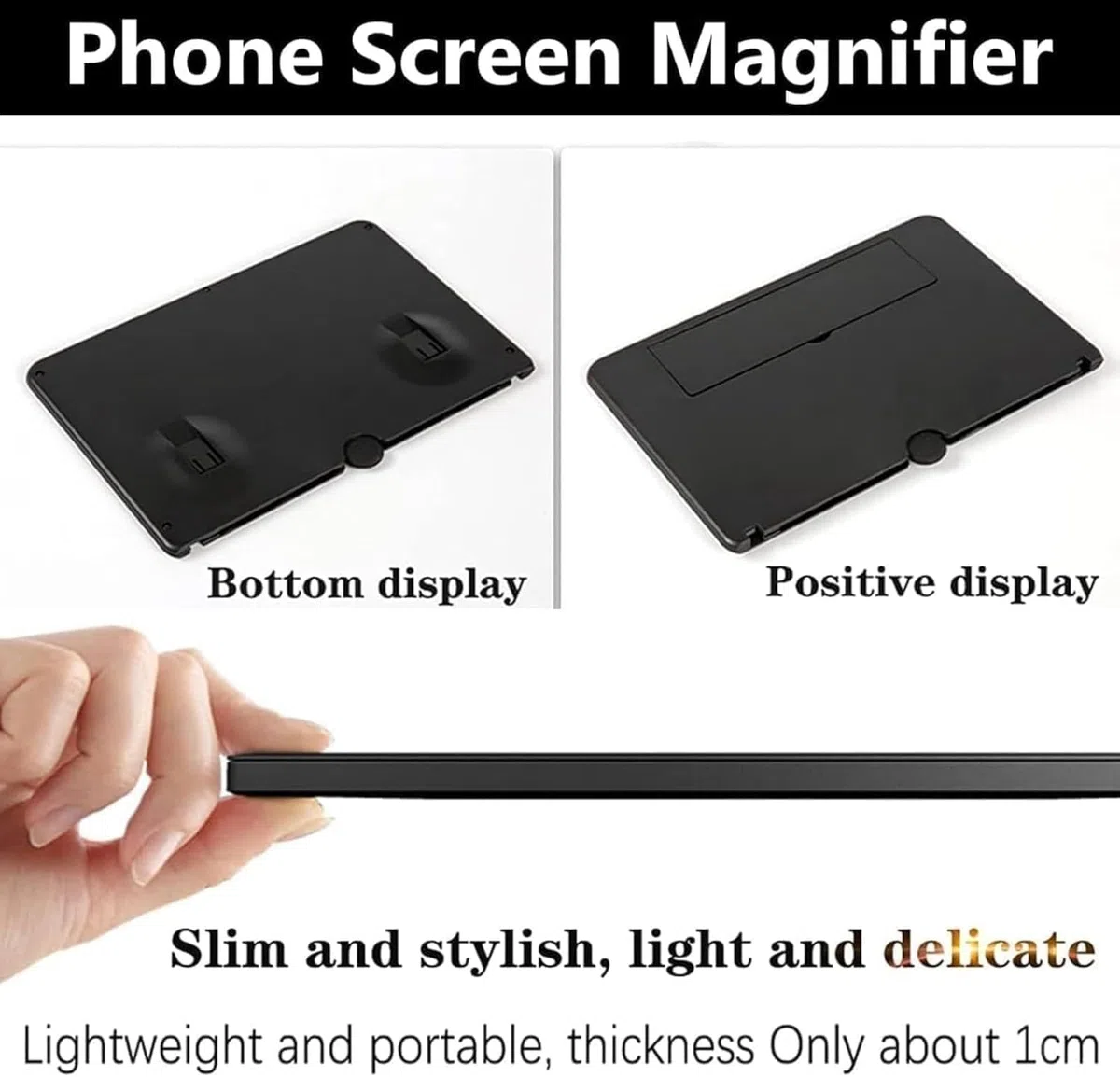 Handy Lupe für Smartphone 16 Zoll, 3D HD Handy Bildschirmlupe Vergrößerung, Anti-Blaulicht Bildschirm Lupe für alle Smartphones für das Ansehen von Filmvideos