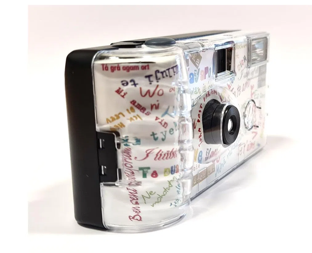 3X 1A PHOTO PORST Einwegkamera Edition I Mog Di in weiß, bunt, mit Blitz, Batterien und Film (3er Pack, je 27 Aufnahmen)