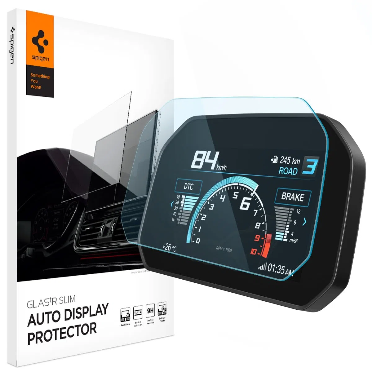 Spigen Glas.tR Slim Schutzfolie kompatibel mit BMW Motorrad 6.5 Zoll TFT Display, R 1250 GS (2018-2025), R 1250 GS Adventure (2018-2025), Kristallklar, Kratzfest, 9H Härte Folie